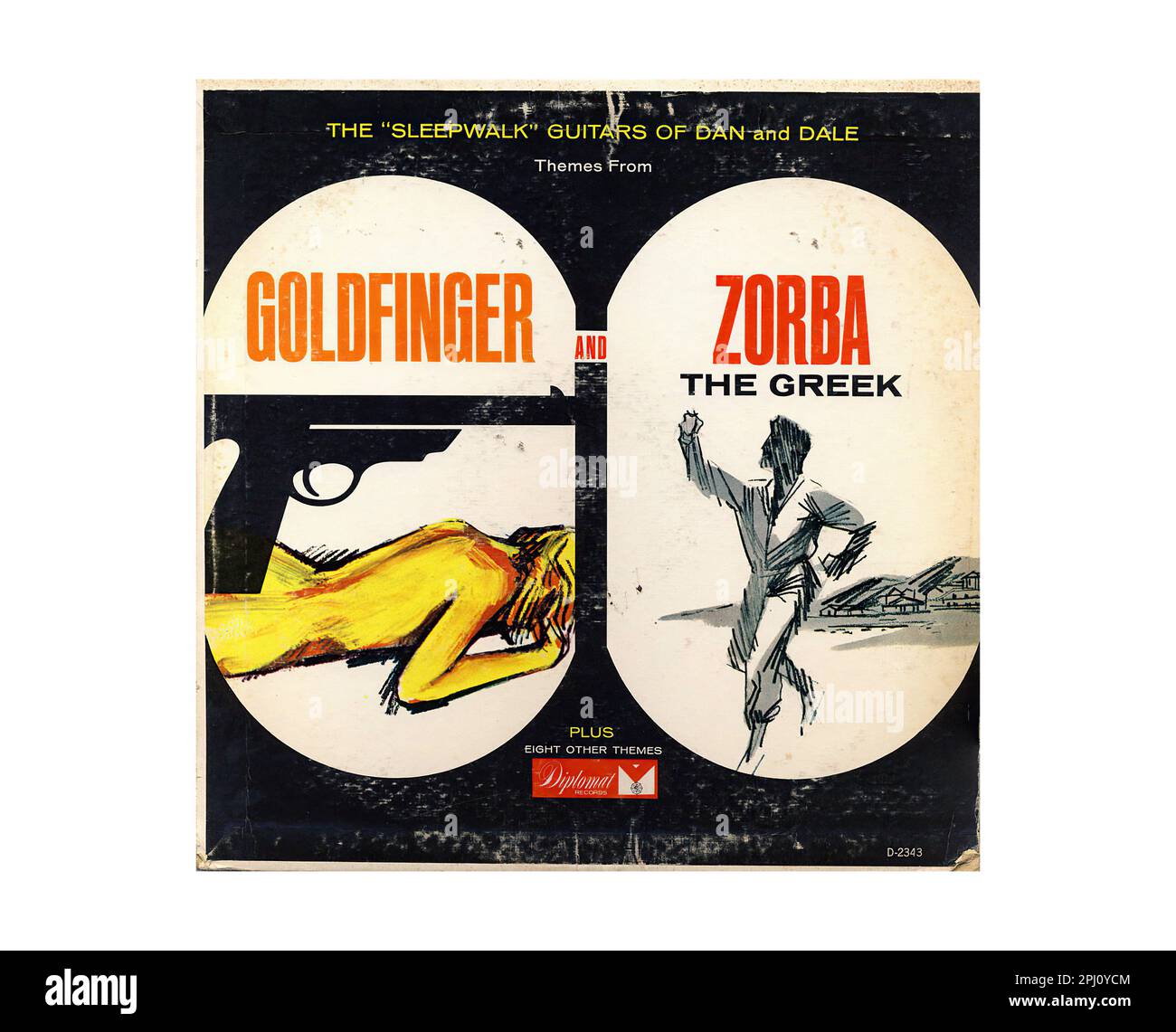 Dan und Dale - die Schlafwandgutscheine von Dan und Dale Spielthemen von Goldfinger und Zorba der Grieche - Vintage L.P. Musik-Vinyl-Schallplatte Stockfoto
