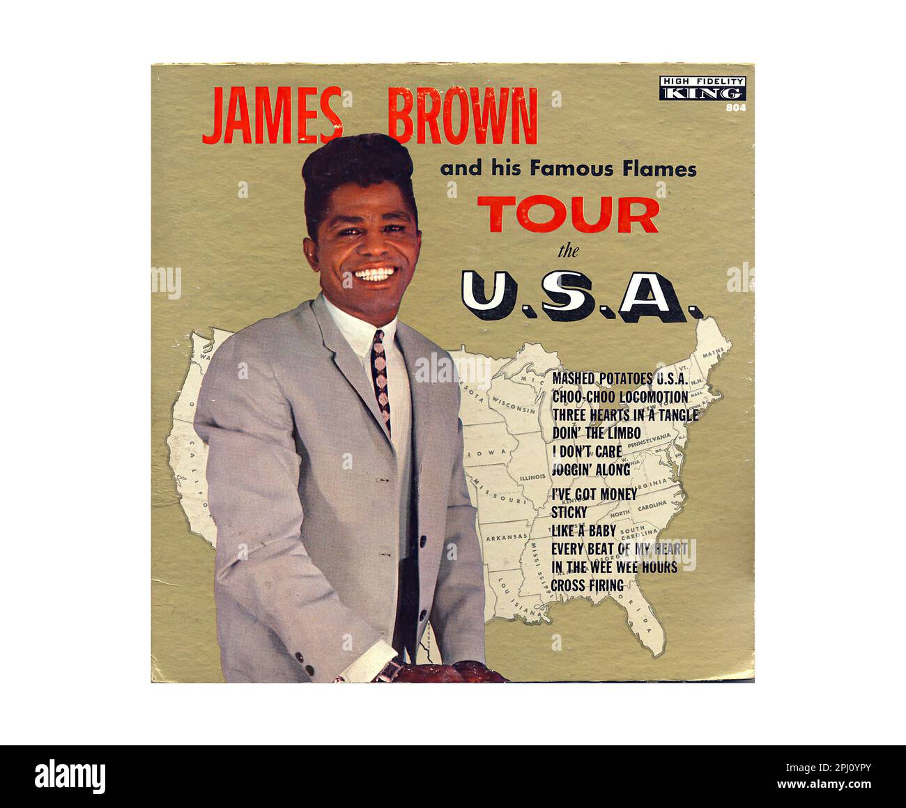 James Brown & His Famous Flames - Rundgang durch die USA - Vintage L.P. Musik-Vinyl-Schallplatte Stockfoto