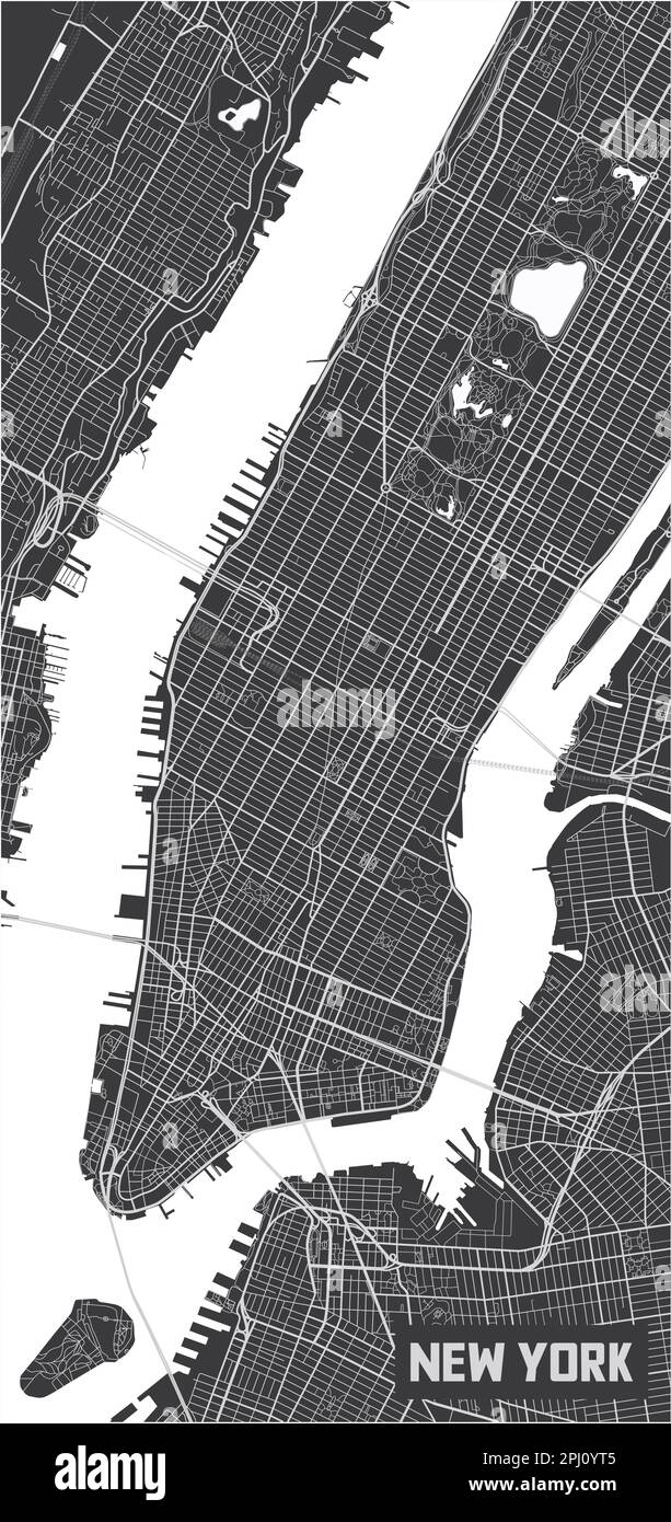 Minimalistisches New Yorker Stadtplan-Poster-Design. Stock Vektor