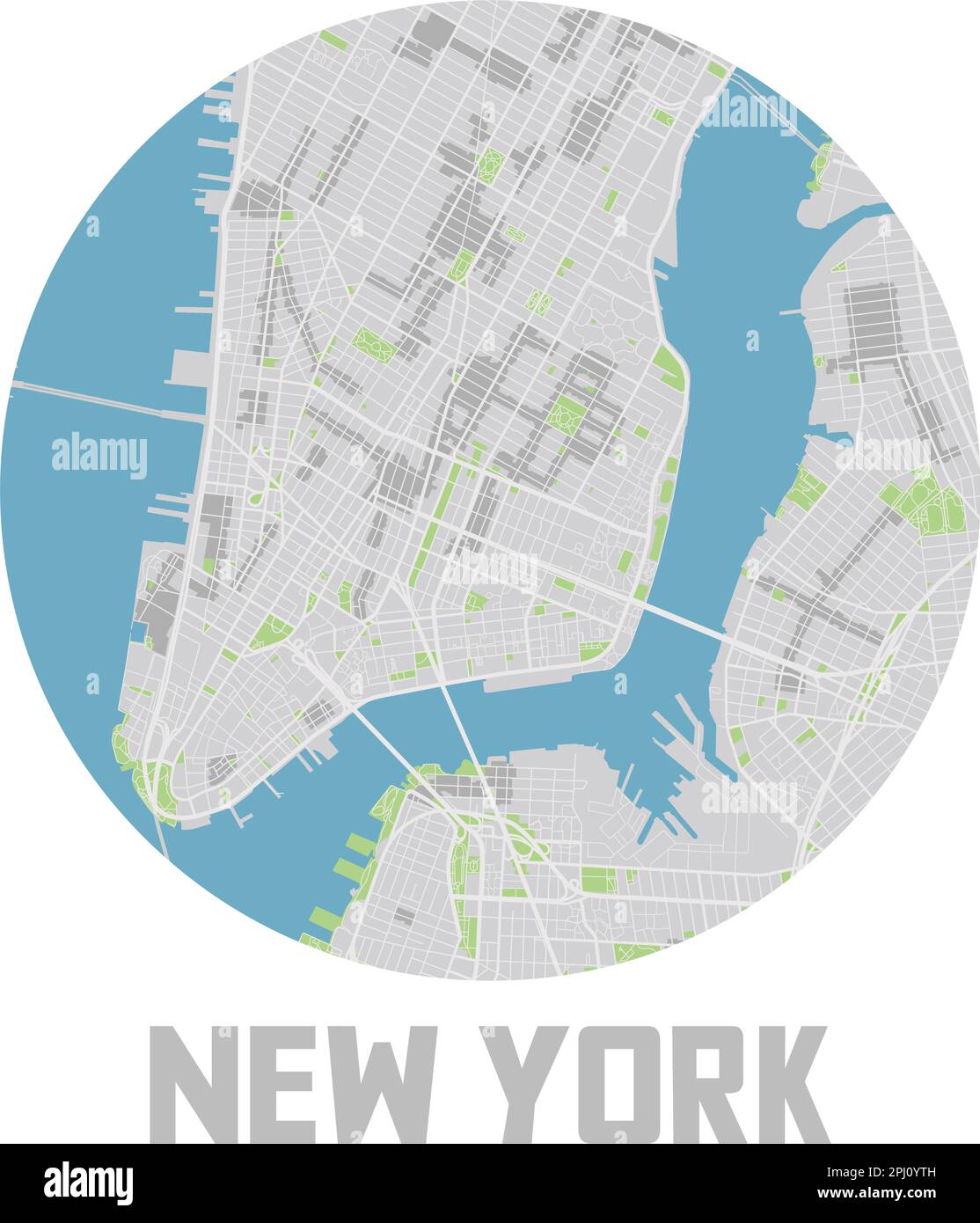 Minimalistisches New Yorker Stadtplansymbol. Stock Vektor