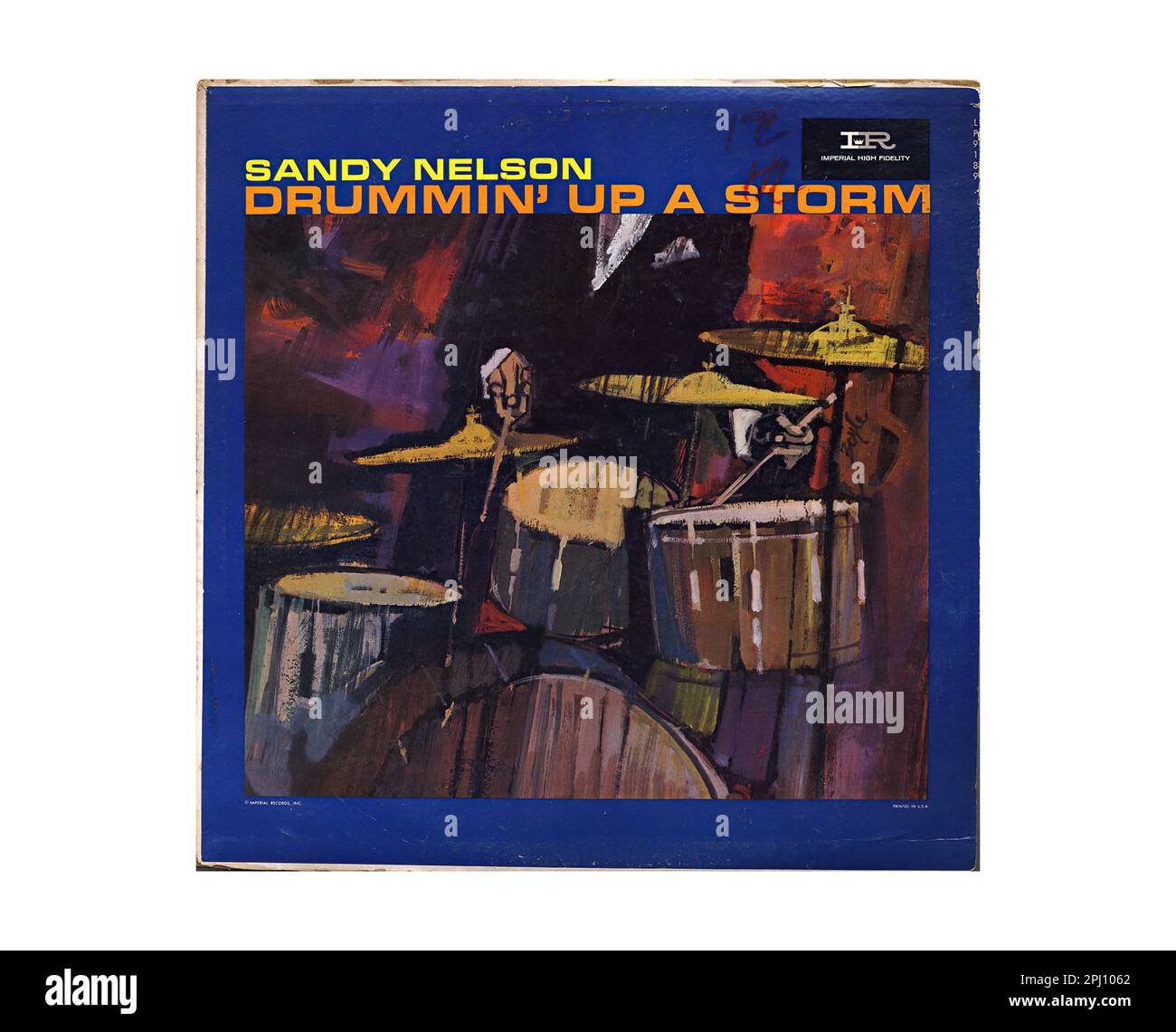Sandy Nelson - Trommeln im Sturm - Vintage Surf Music Vinyl Record L.P. Stockfoto