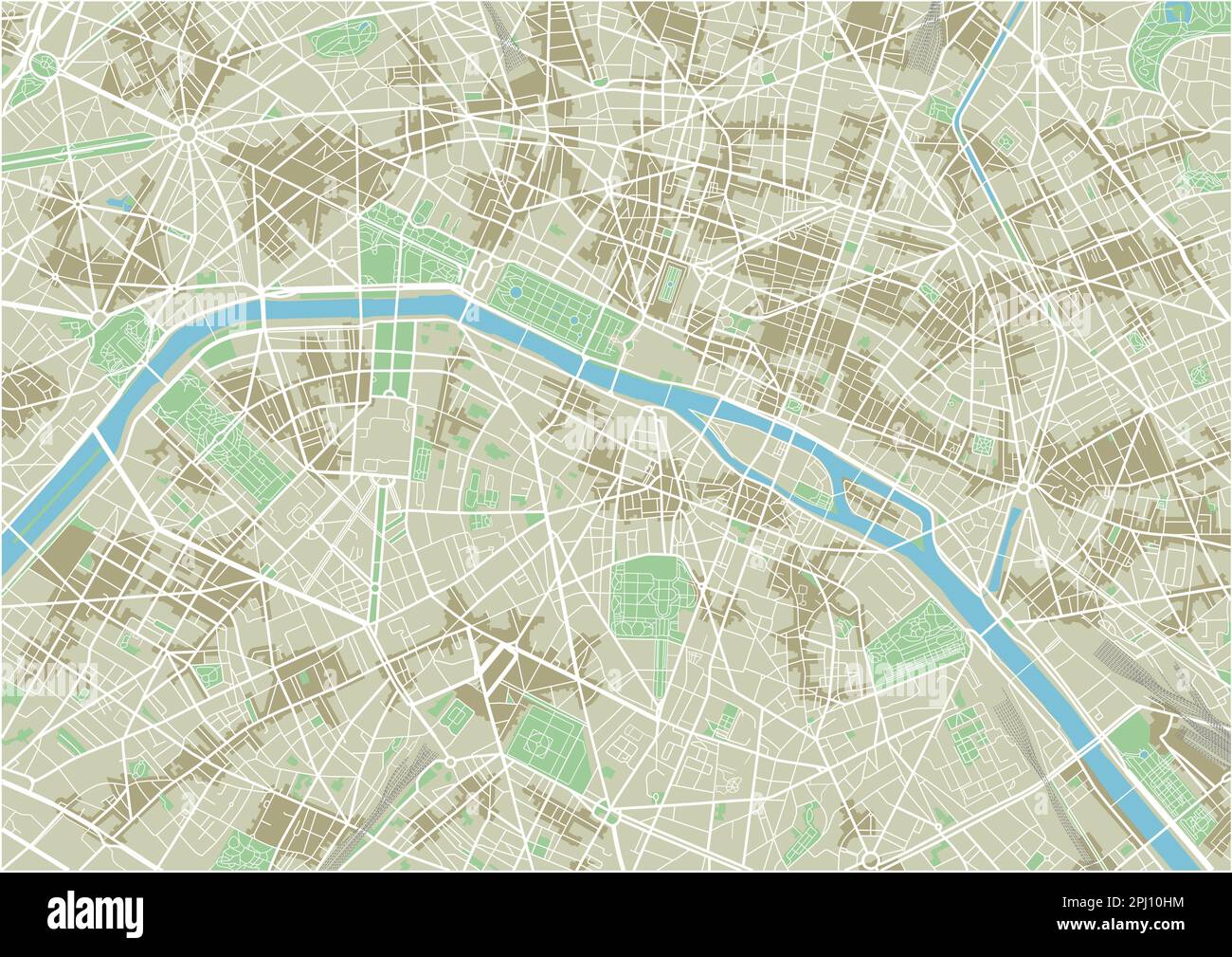 Vector Stadtplan von Paris mit gut organisierten getrennten Schichten. Stock Vektor