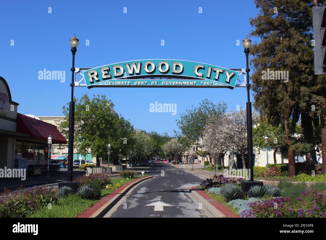 Gateway Arch, Redwood City, Kalifornien Stockfoto