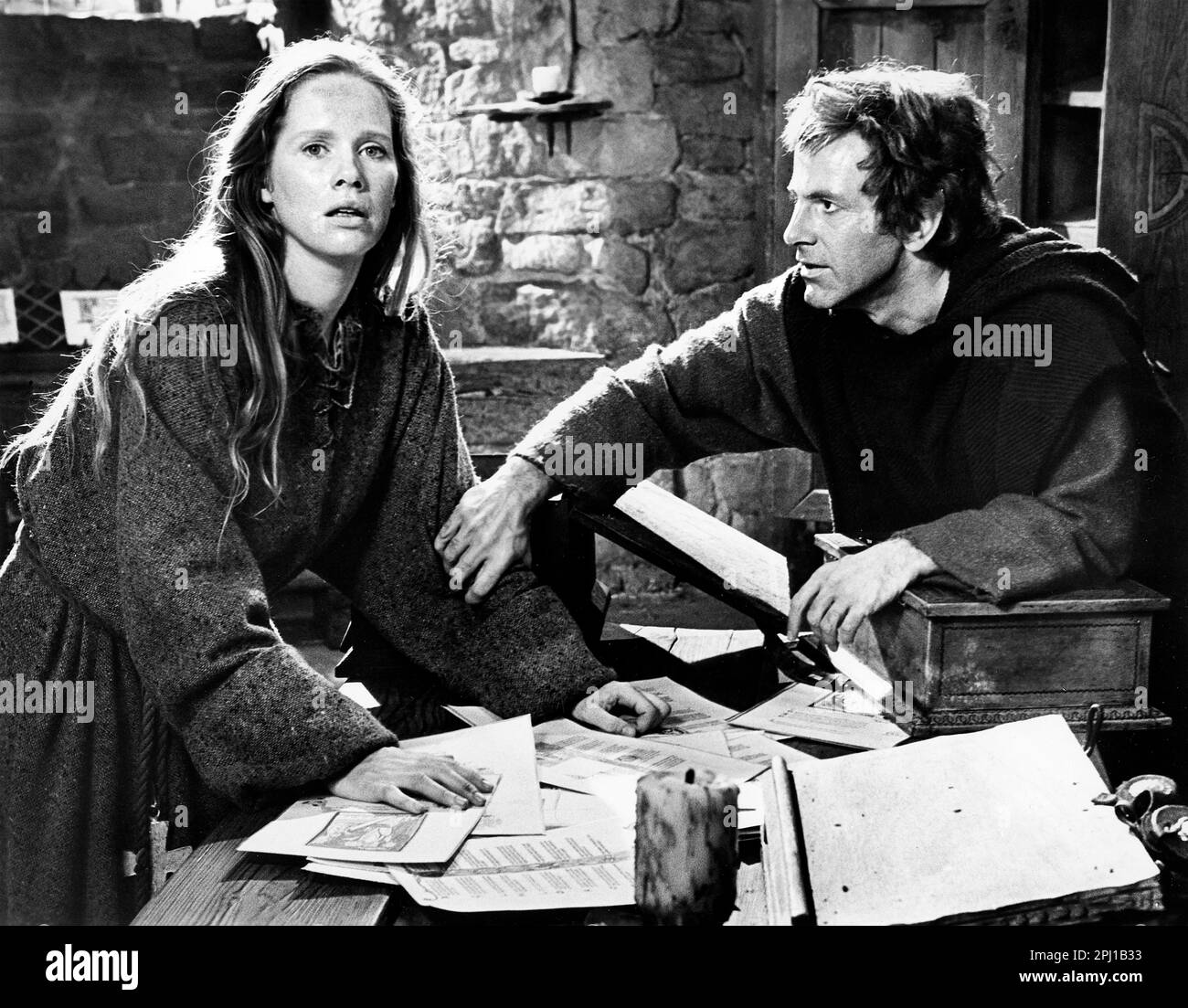 Liv Ullmann, Maximilian Schell, am Set des britischen Films, „Pope Joan“, alias „The Devil's Imposter“, Columbia-Warner Distributors, Columbia Pictures, 1972 Stockfoto