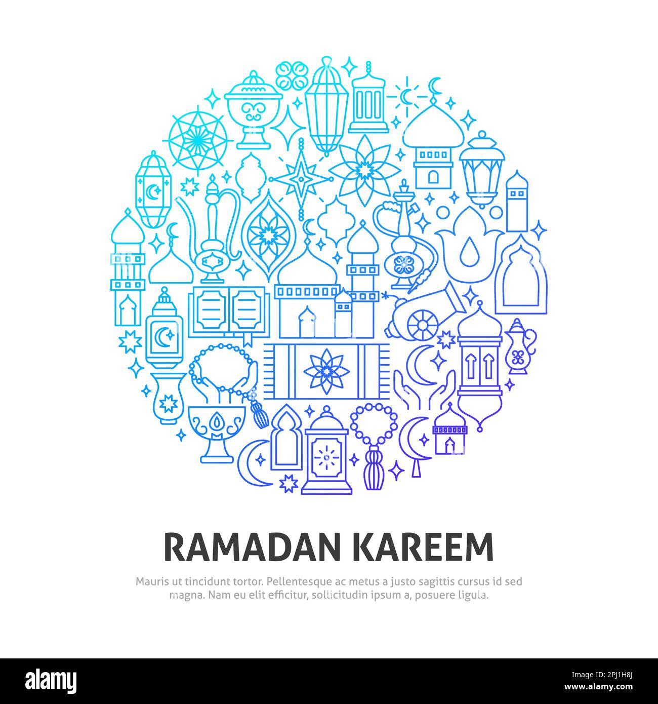 Ramadan-Kareem-Kreiskonzept Stock Vektor