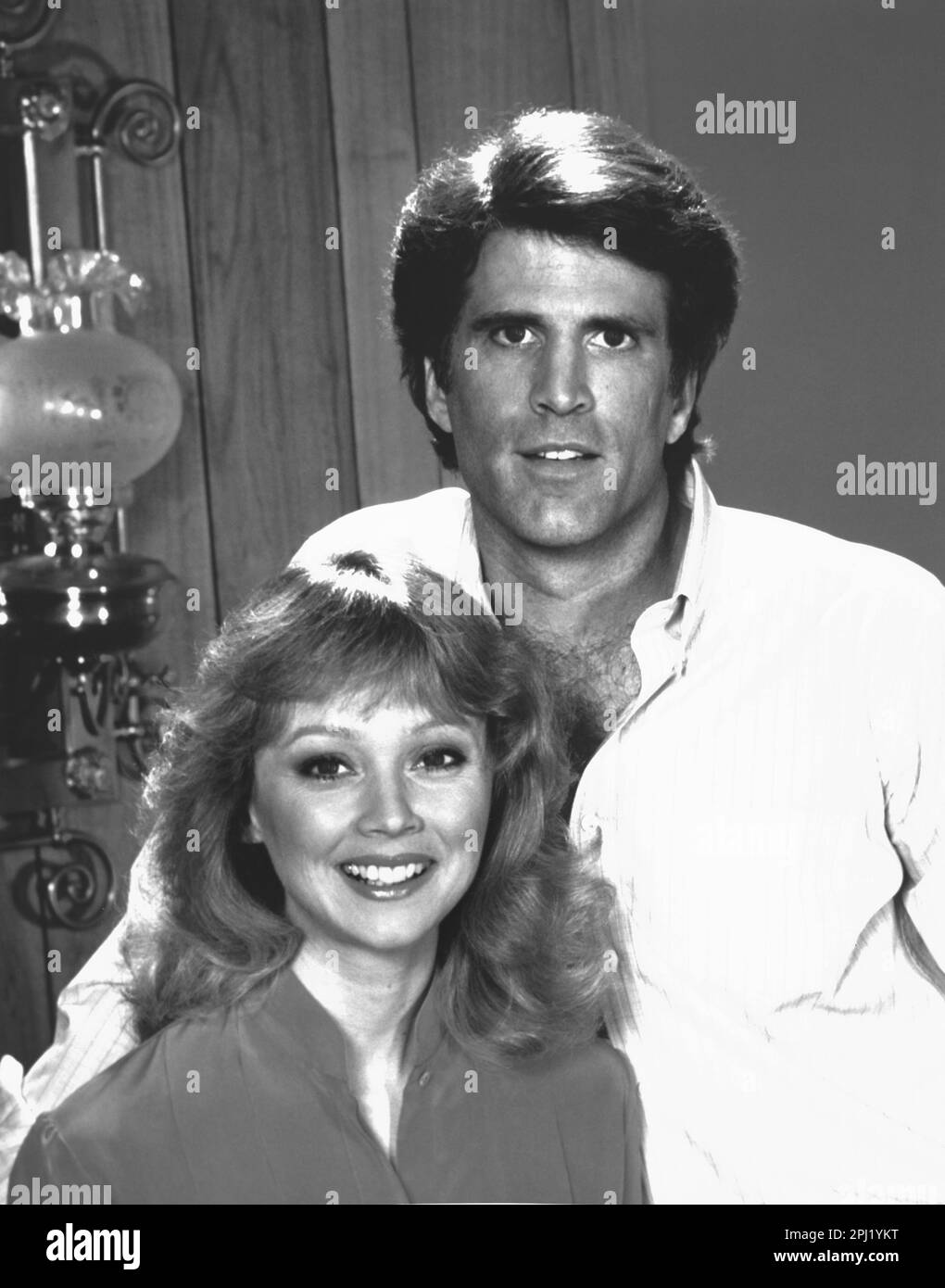 PR-Aufnahme für die TV-Serie Cheers mit Ted Danson und Shelly Long Stockfoto