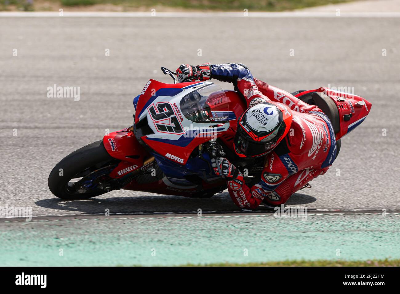 Xavi Vierge aus Spanien aus Team HRC mit Honda CBR1000 RR-R während der SBK Motul FIM Superbike World Championship: Catalunya Testtag 1 auf dem Circuit de Barcelona-Catalunya in Montmelo, Spanien. (Kredit: David Ramirez / Dax Images) Stockfoto