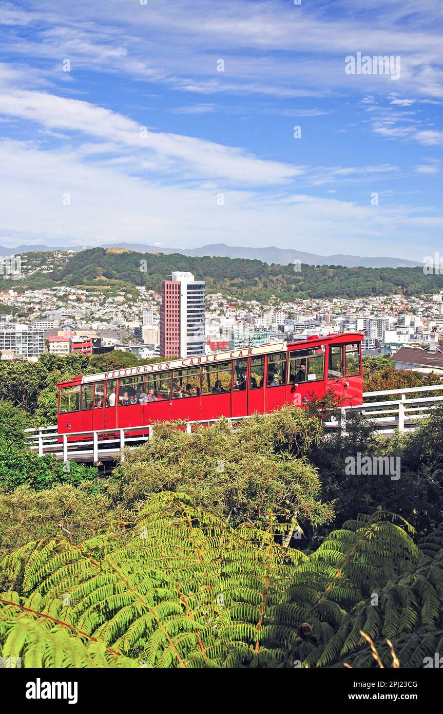 Wellington Cable Car, Wellington Botanic Garden, Kelburn, Wellington, Region Wellington, Nordinsel, Neuseeland Stockfoto