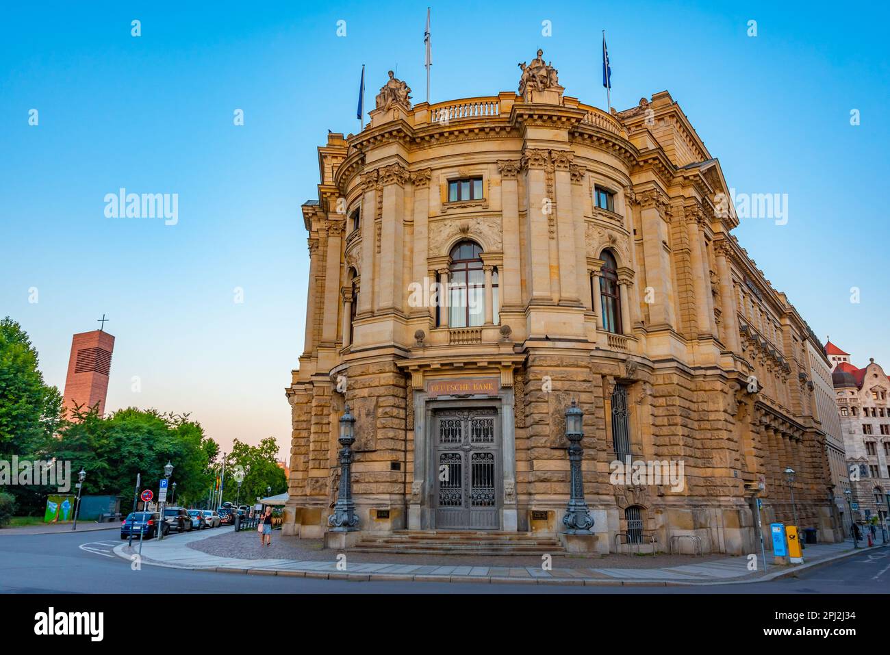 Leipzig, Deutschland, 9. August 2022: Deutsche Bank in der deutschen Stadt Leipzig. Stockfoto