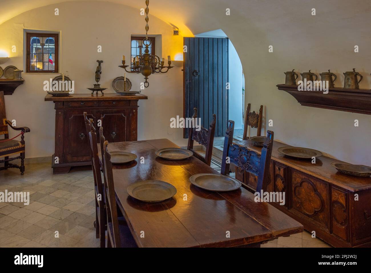 Anacapri, Italien, 20. Mai 2022: Innenansicht der Villa San Michele in Anacapri, Italien. Stockfoto Anacapri, Italien, 20. Mai 2022: Innenansicht der Villa San Michele in Anacapri, Italien. Stockfoto