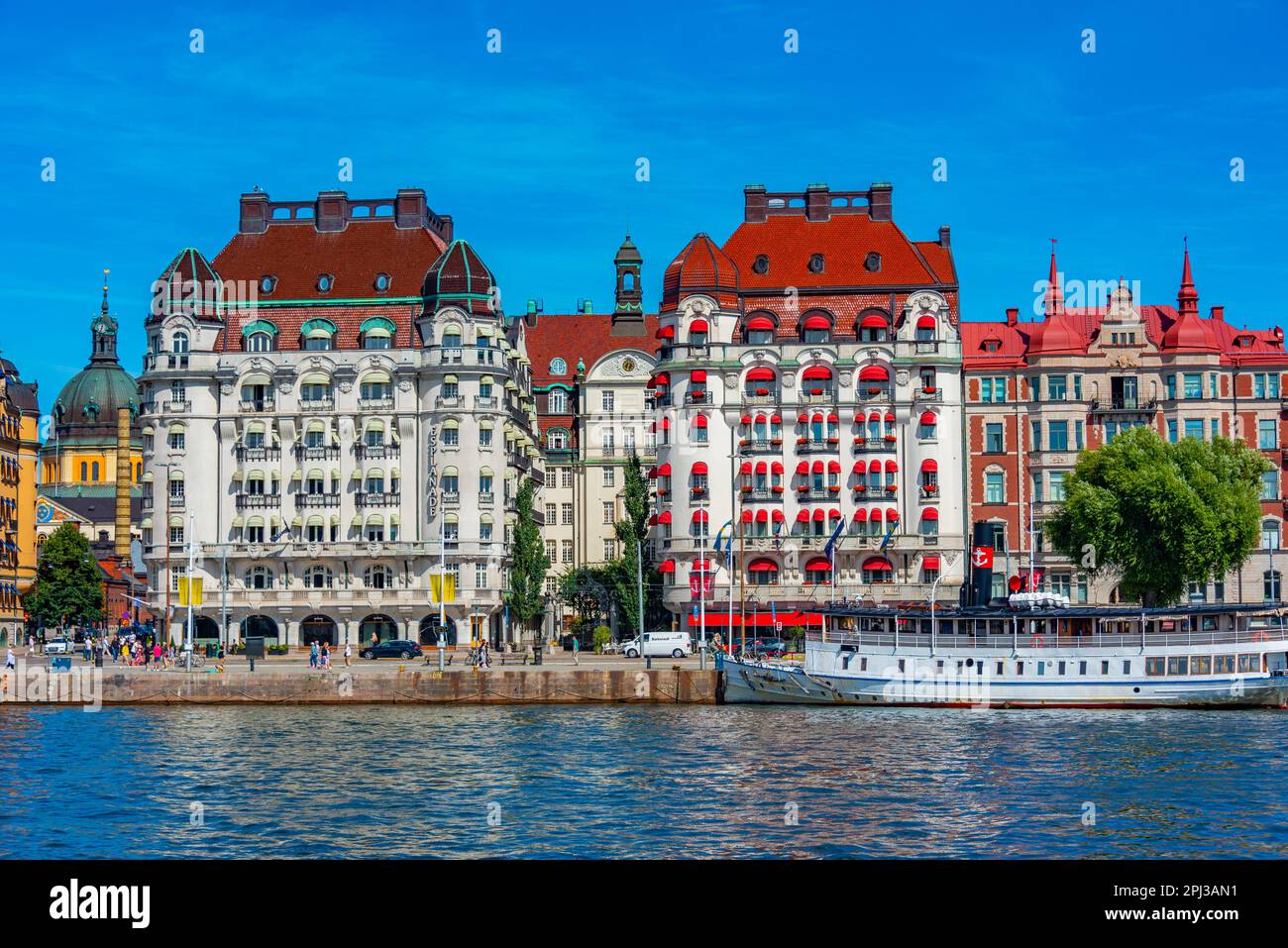 Stockholm, Schweden, 2. August 2022: Wunderschöner Hotel Diplomat in Stockholm, Schweden. Stockfoto