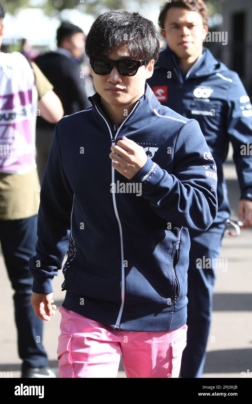 Albert Park, Melbourne, Victoria, Australien. 31. März 2023. FIA Formel-1-Weltmeisterschaft 2023 – Formel-1-Rolex-Grand Prix in Australien – Yuki Tsunoda aus Japan im Rennen um Scuderia AlphaTauri während der FIA Formel-1-Weltmeisterschaft 2023 – Bildgutschrift: brett keating/Alamy Live News Stockfoto