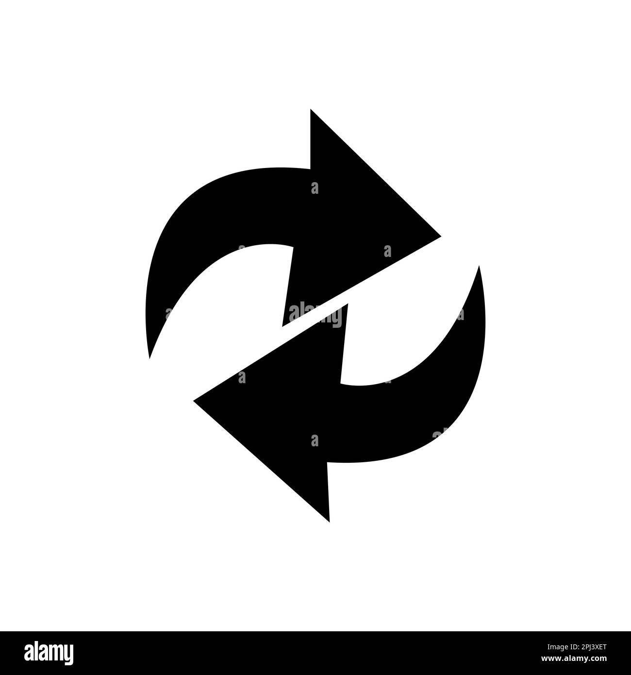 Doppelter umgekehrter Pfeil. Das Konzept des Austauschs, des Transfers. Lineares Vektorsymbol isoliert auf weißem Hintergrund. Stock Vektor