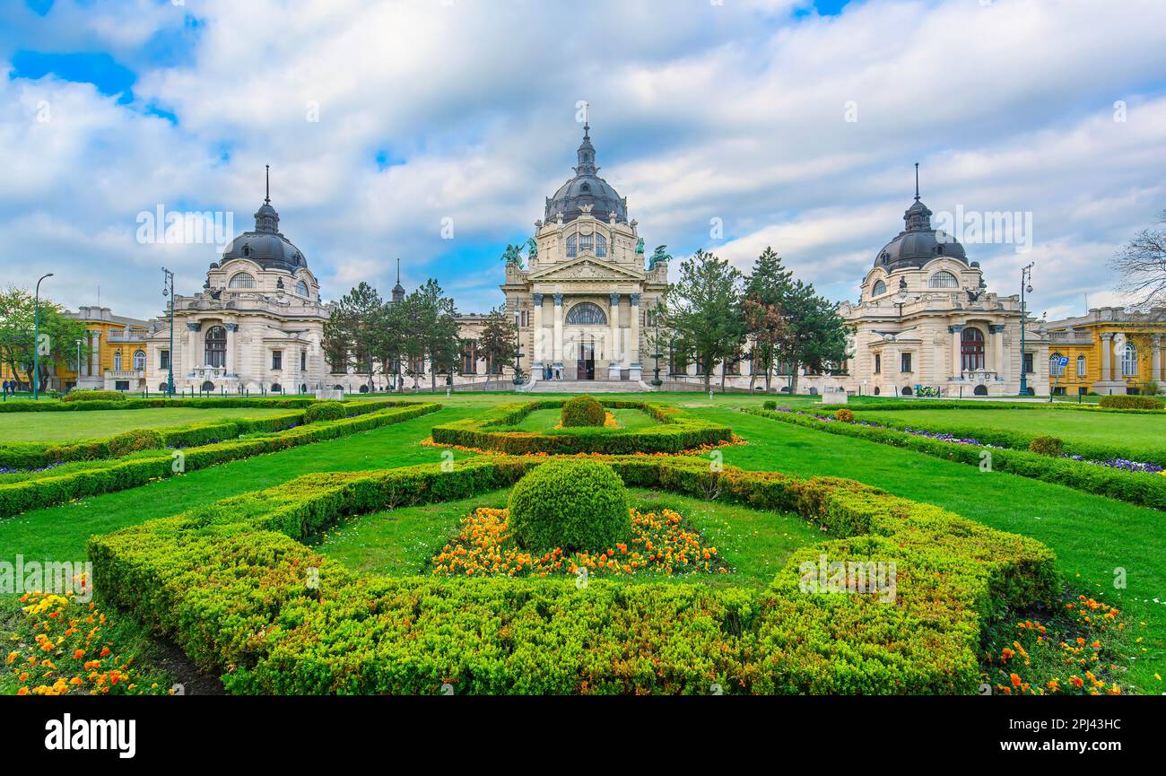 Szechenyi Medizinische Thermalbäder und Spa, Budapest, Ungarn Stockfoto