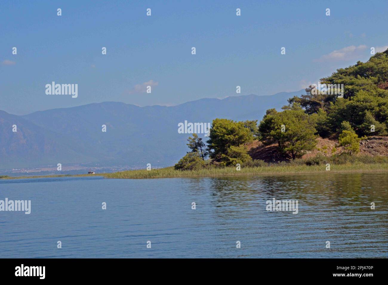 Türkei, Lycia: Betreten Sie den Koycegiz-See, der sich über 65 Quadratkilometer erstreckt, von den Dalyan Delta Schilfbeeten. Stockfoto