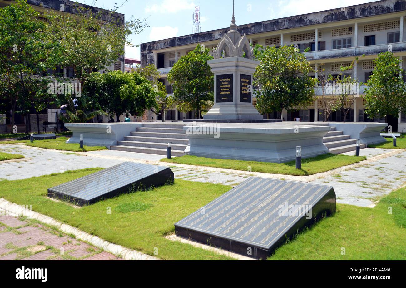 Kambodscha, Phnom Penh: Tuol-Sleng-Genozid-Museum, ehemals Svey Prey High School, die vom Regime der Roten Khmer übernommen und als Sicherheit genutzt wurde Stockfoto