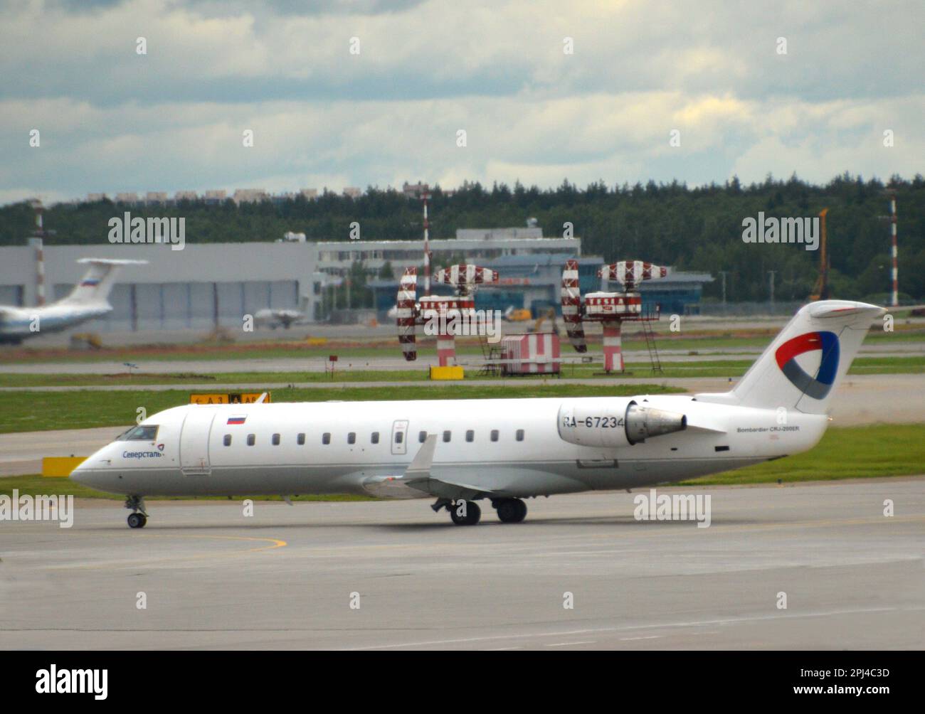 Russland, Moskau: RA-67234 Bombardier CRJ-200ER (c/n 7514) of Severstal at Sheremetyevo Airport. Stockfoto
