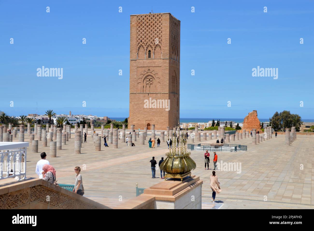 Marokko, Rabat Der HassanTurm, ein halbfertiges Minarett der riesigen