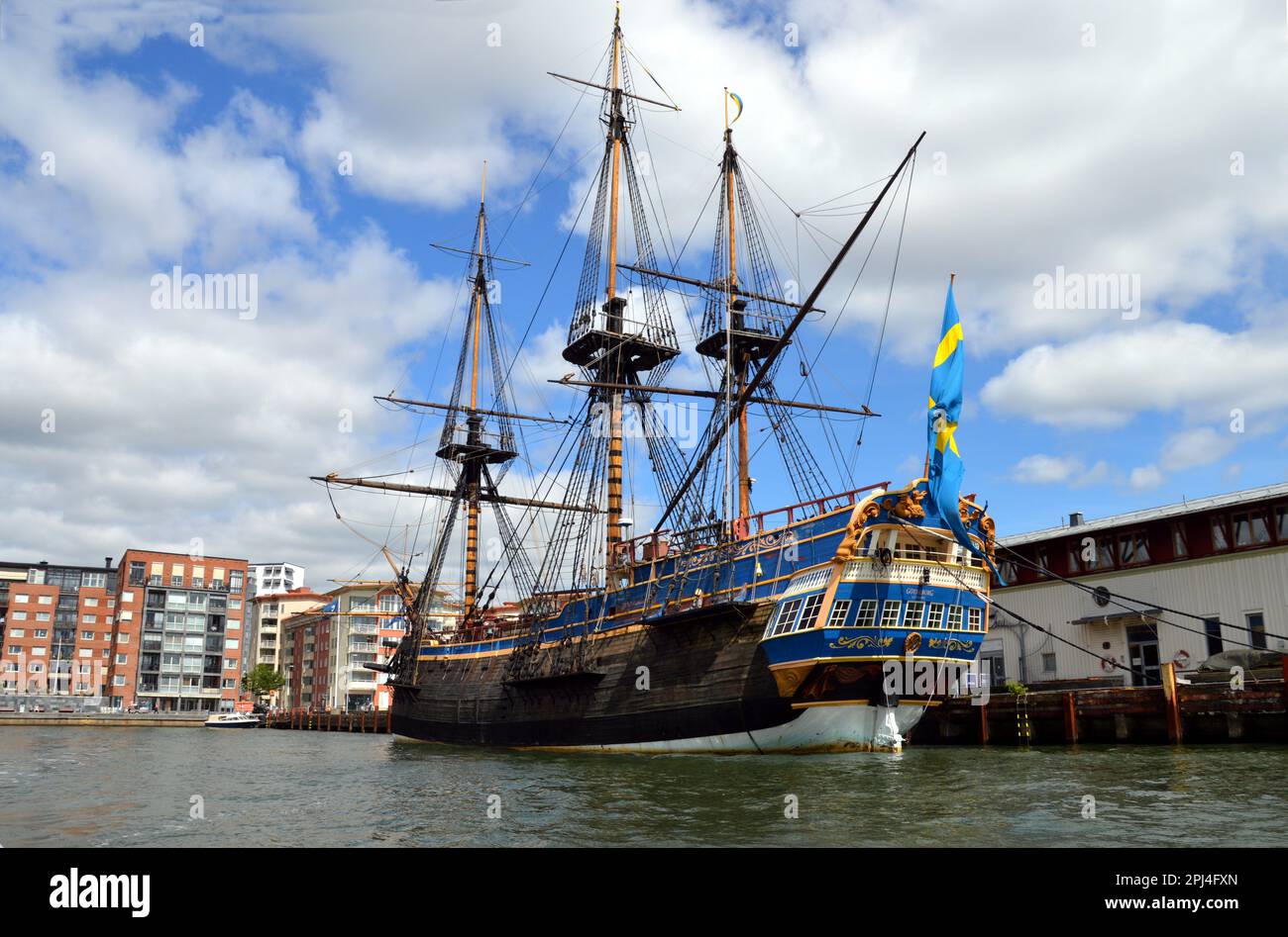 Schweden, Göteborg: Das ostindianische Segelschiff "Göteburg", eine Nachbildung des Schiffes, das 1745 vor der Küste von Göteborg sank. Es dauert zehn Jahre, bis er wieder da ist Stockfoto