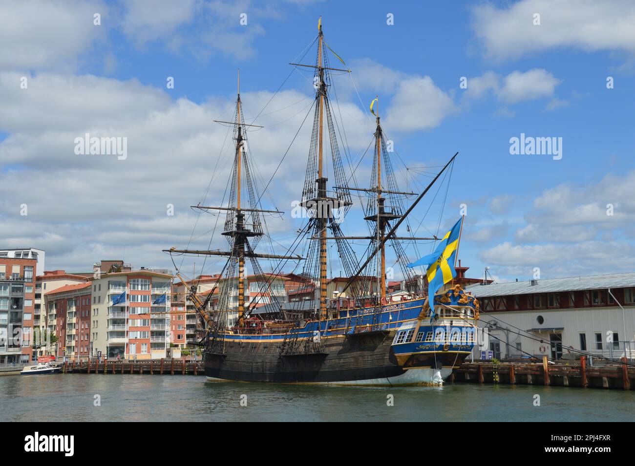 Schweden, Göteborg: Das ostindianische Segelschiff "Göteburg", eine Nachbildung des Schiffes, das 1745 vor der Küste von Göteborg sank. Es dauert zehn Jahre, bis er wieder da ist Stockfoto
