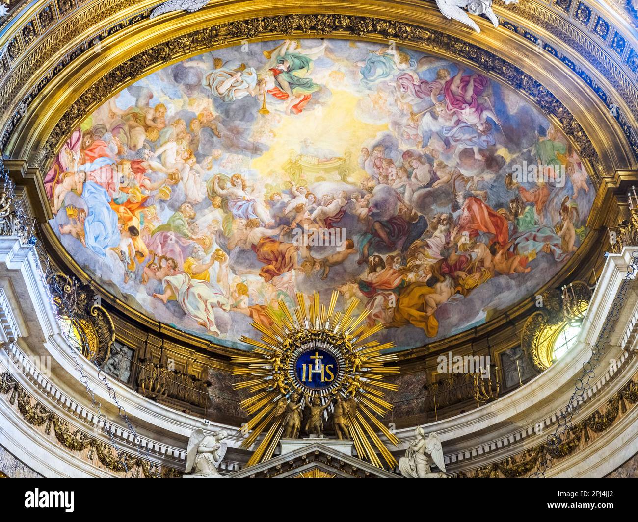 Fresken in der Kirche Jesu - Rom, Italien Stockfoto