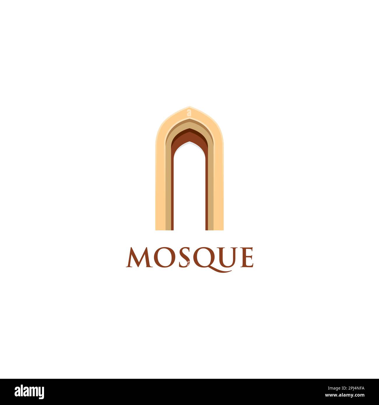 Vektordarstellung des Moschee-Logos. Moschee-Symbol Stock Vektor