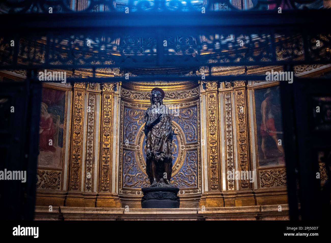 Donatellos Statue des Johannes des Täufers in der Kathedrale von Siena, Italien Stockfoto