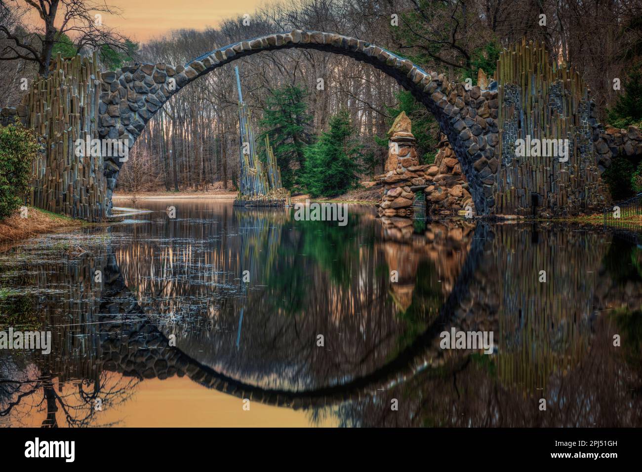 Rakotz-Brücke, Gablenz, Oberlusatien, Sachsen, Deutschland Stockfoto