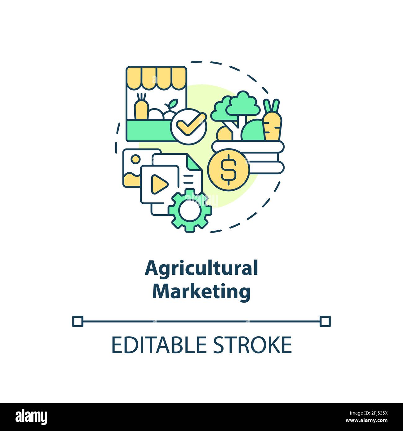 Symbol für das Marketingkonzept für die Landwirtschaft Stock Vektor