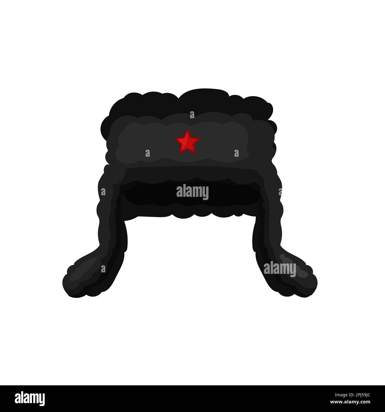 Hut mit Ohrenklappen und rotem Stern Stock Vektor