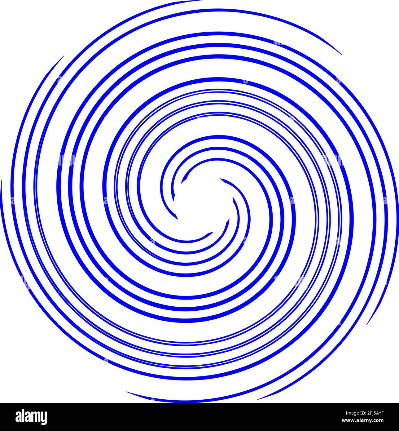 Logo „Kreis konzentrische Linien wirbeln“. Gewellte Ringe und rundes Schallwellenmuster. Abbildung eines flachen Vektors Stock Vektor
