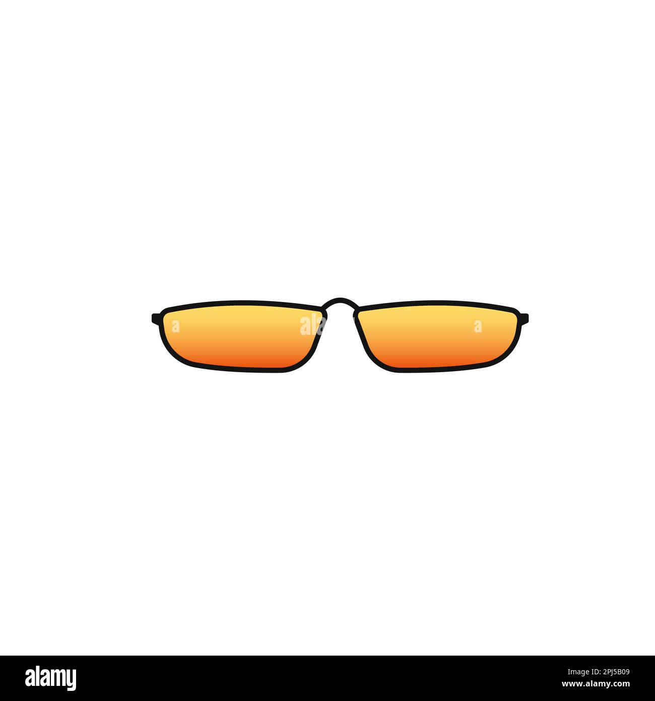 Dünne orangefarbene Sonnenbrille. Elegantes Accessoire zum Schutz der Augen Stock Vektor