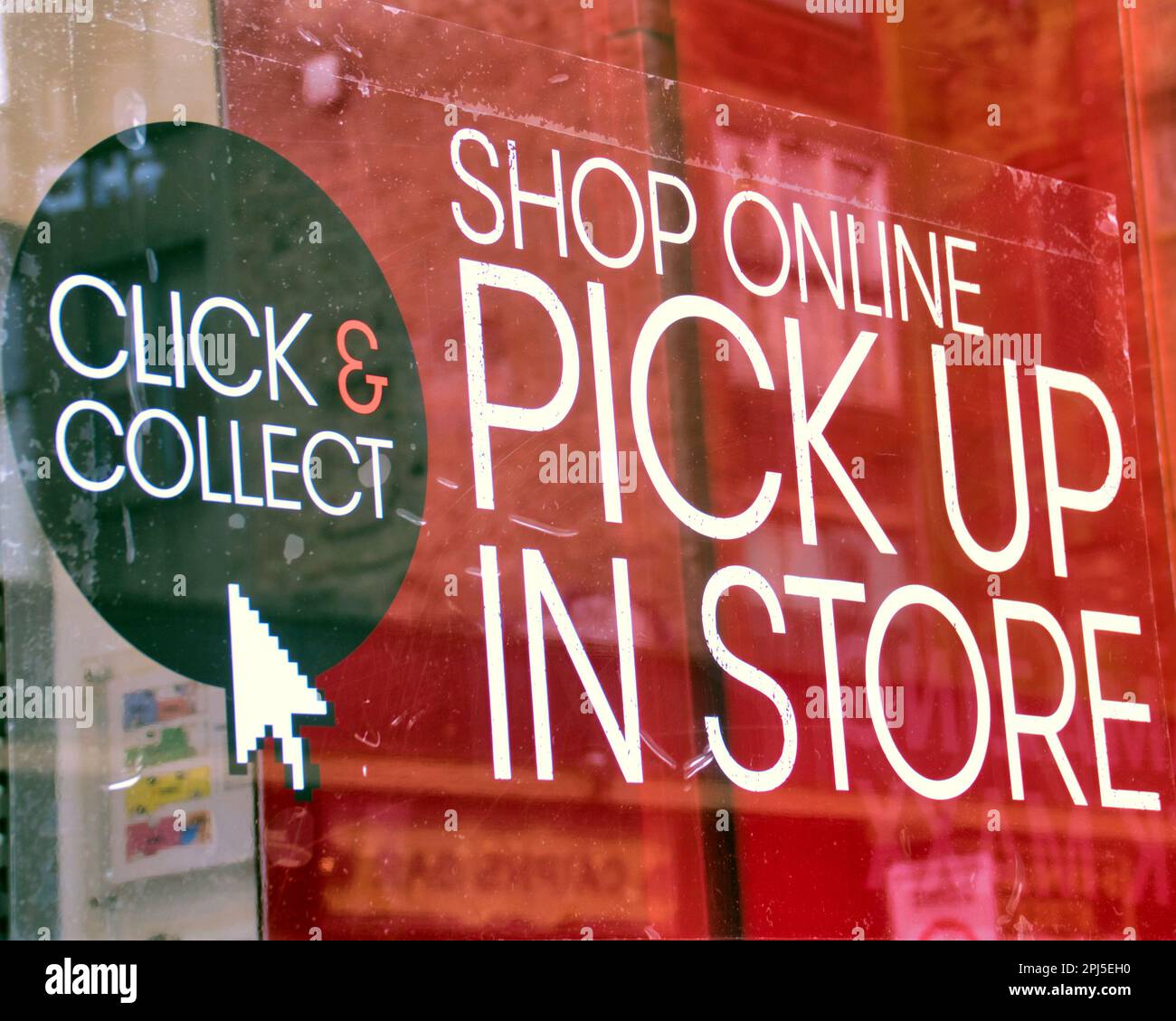 Click-and-Collect-Shop Online-Abholung im Shop Stockfoto