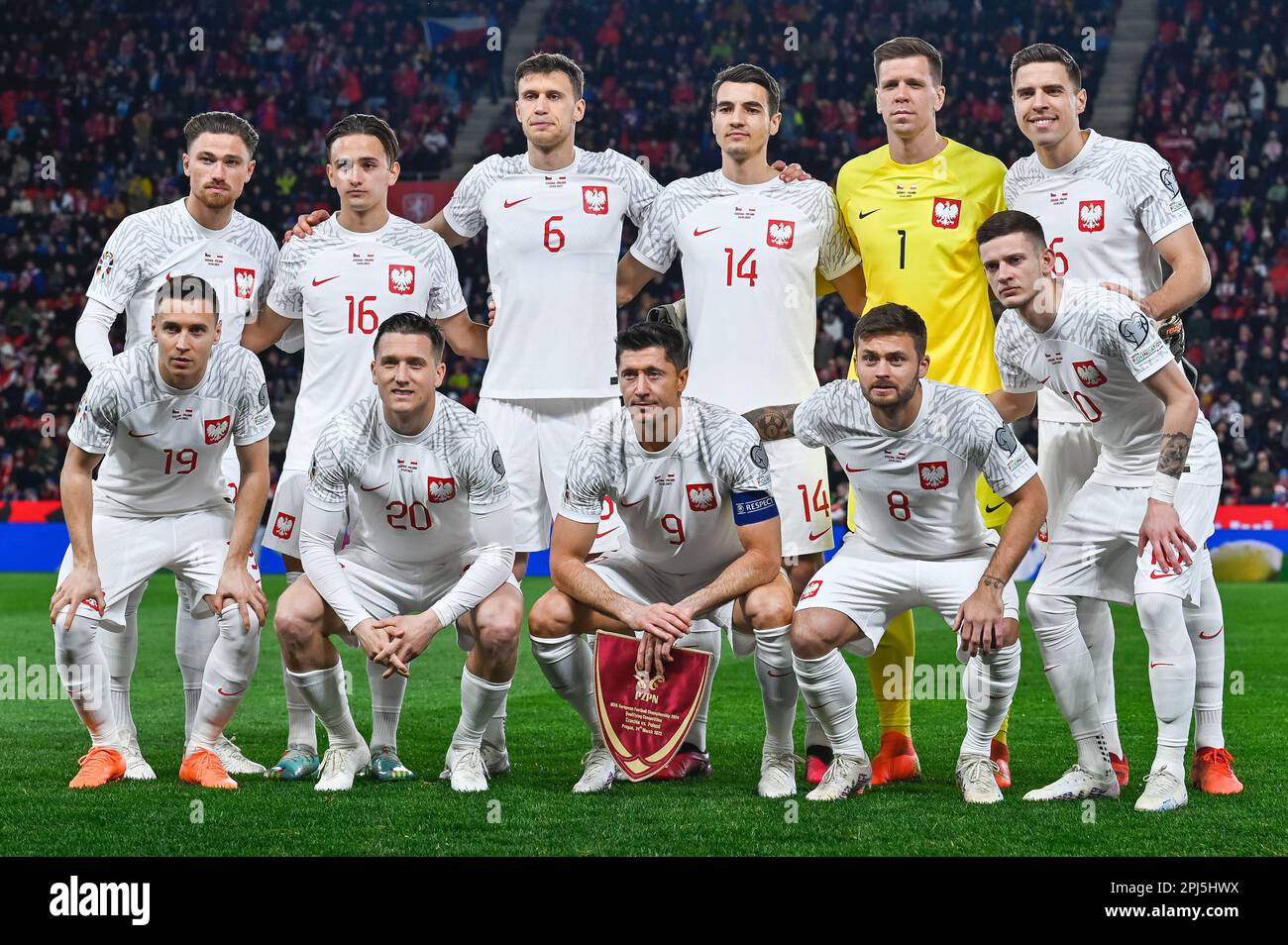 PRAG; TSCHECHISCHE REPUBLIK - 24. MÄRZ; 2023: Team von Polen vor dem Spiel. Stockfoto