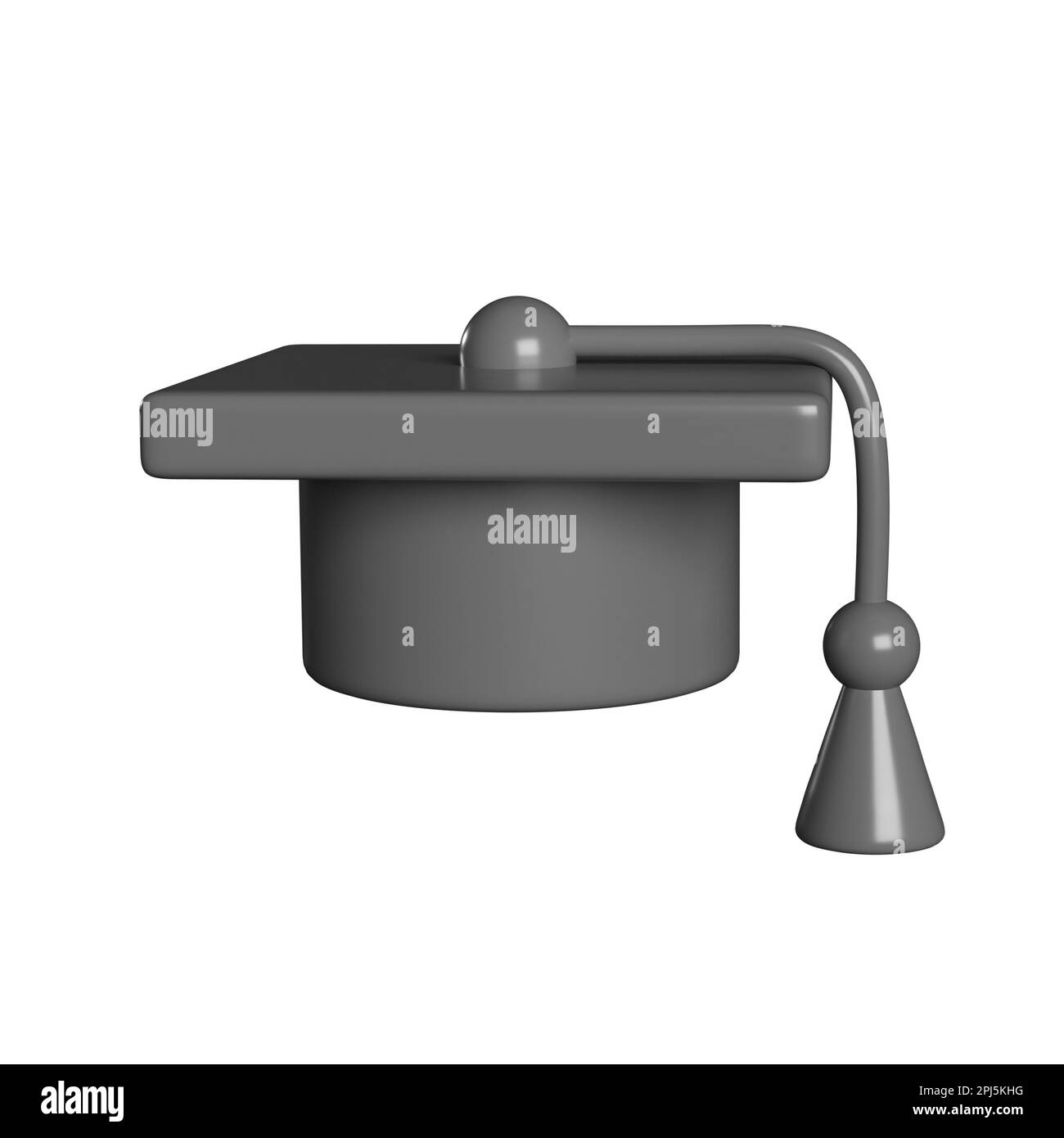 3D Icon niedlicher Abschluss Universitäts- oder College-Abschluss Abschluss College-, High School-, Akademie- oder Universitätsabschluss. Hut für Abschlusszeremonie Stockfoto