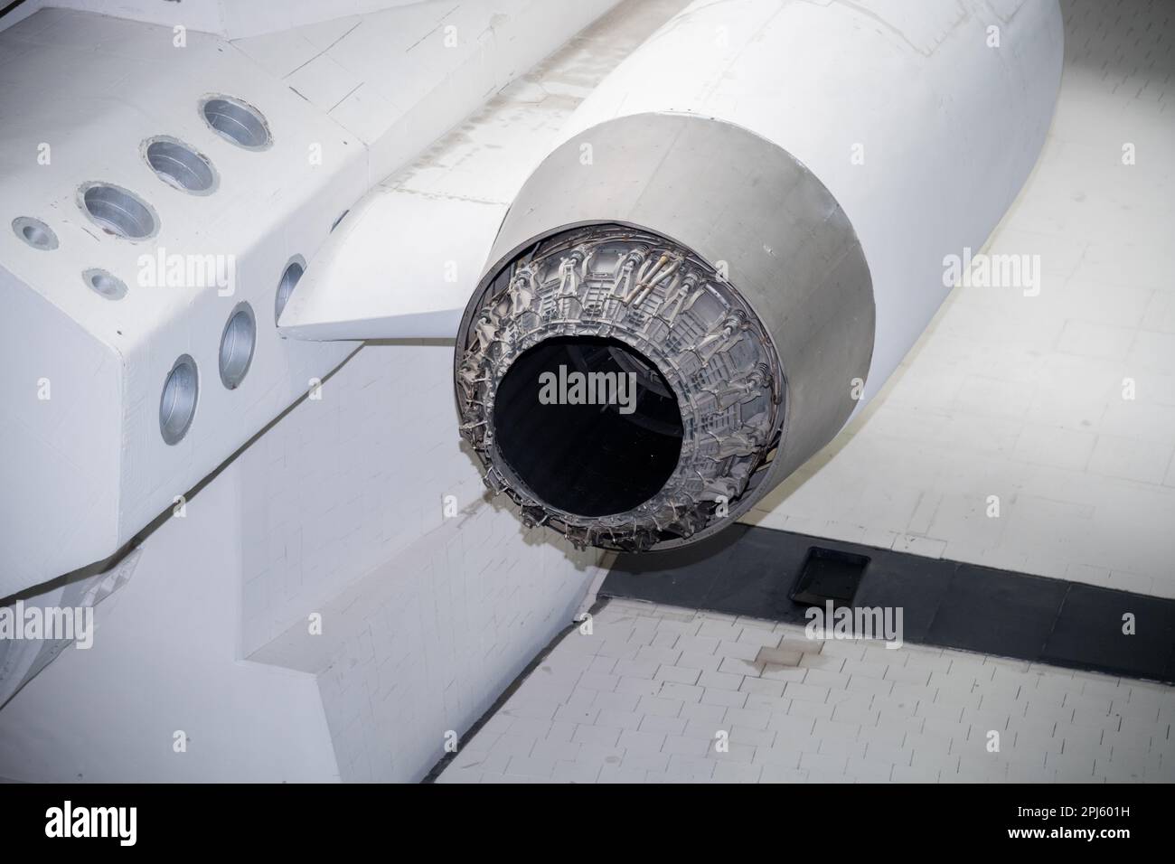 Flugzeuge und Raumfahrzeuge aus dem Speyer Technik Museum Flugzeuge und Space Shuttle Buran-Technik Museum Speyer Stockfoto