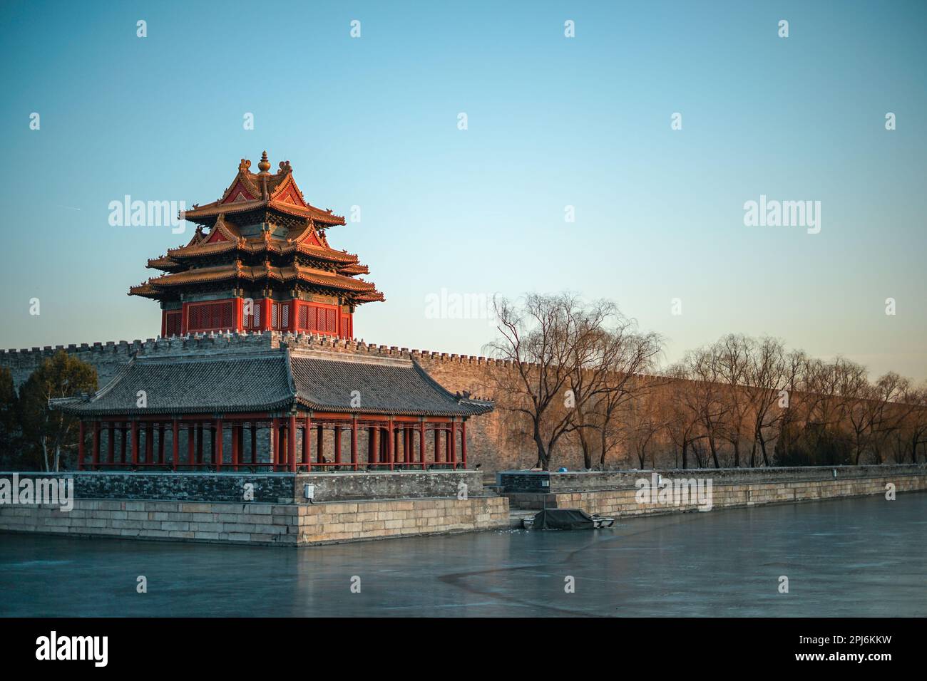 Der Eckturm der Verbotenen Stadt, Peking, China Stockfoto