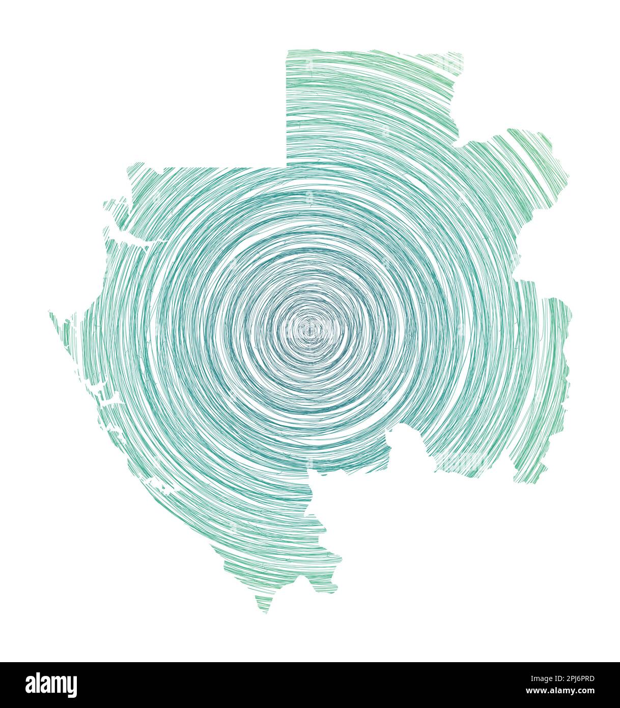 Gabun-Karte gefüllt mit konzentrischen Kreisen. Skizzieren Sie Kreise in Form des Landes. Vektorabbildung. Stock Vektor