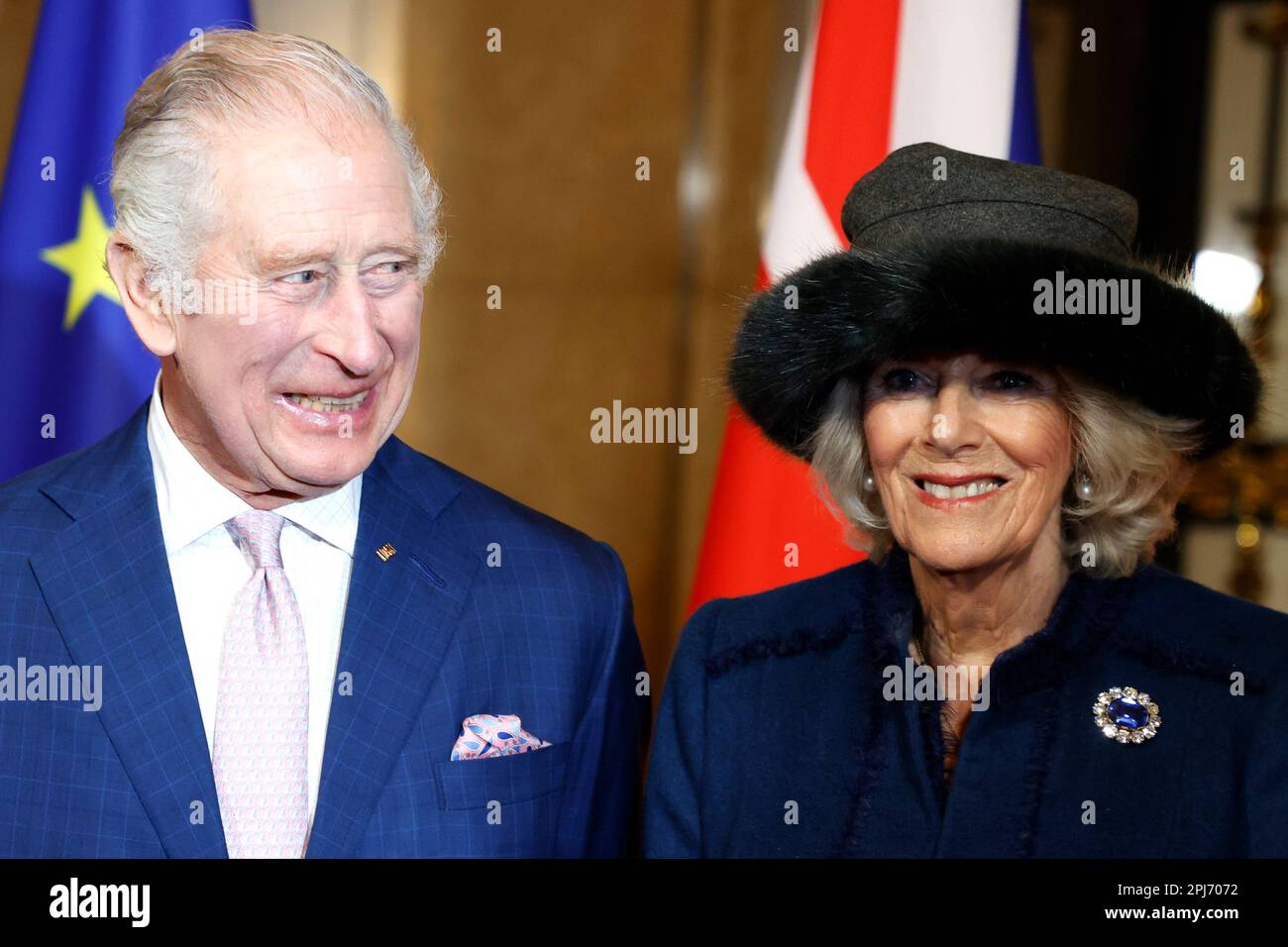 Hamburg, Deutschland. 31. März 2023. König Karl III. (L.) und Camilla. Kredit: Georg Wendt/dpa/Alamy Live News Stockfoto