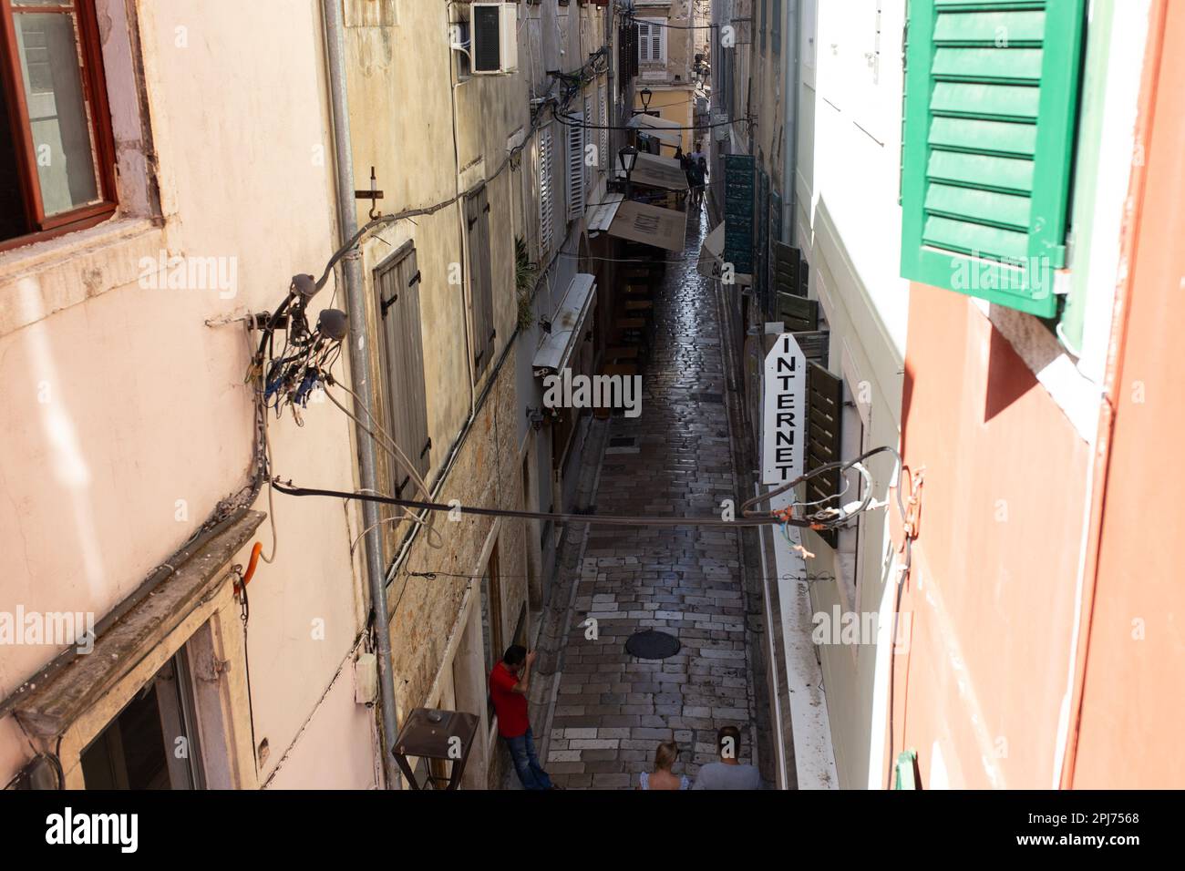 Die historische und malerische Altstadt in Zadar, Kroatien Stockfoto