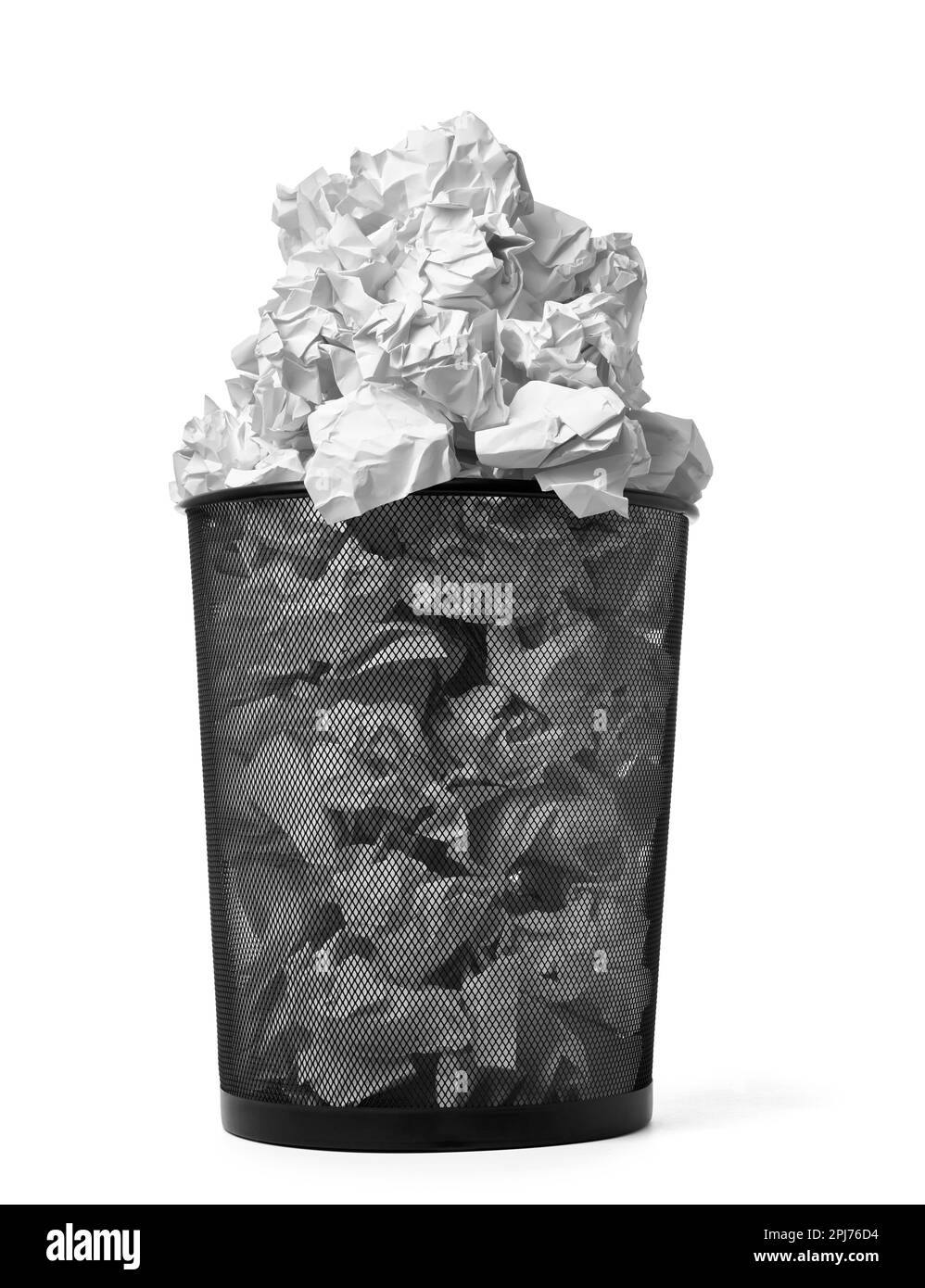 Papierkugel Mülleimer Mülleimer Mülleimer Abfallpapier Stockfoto