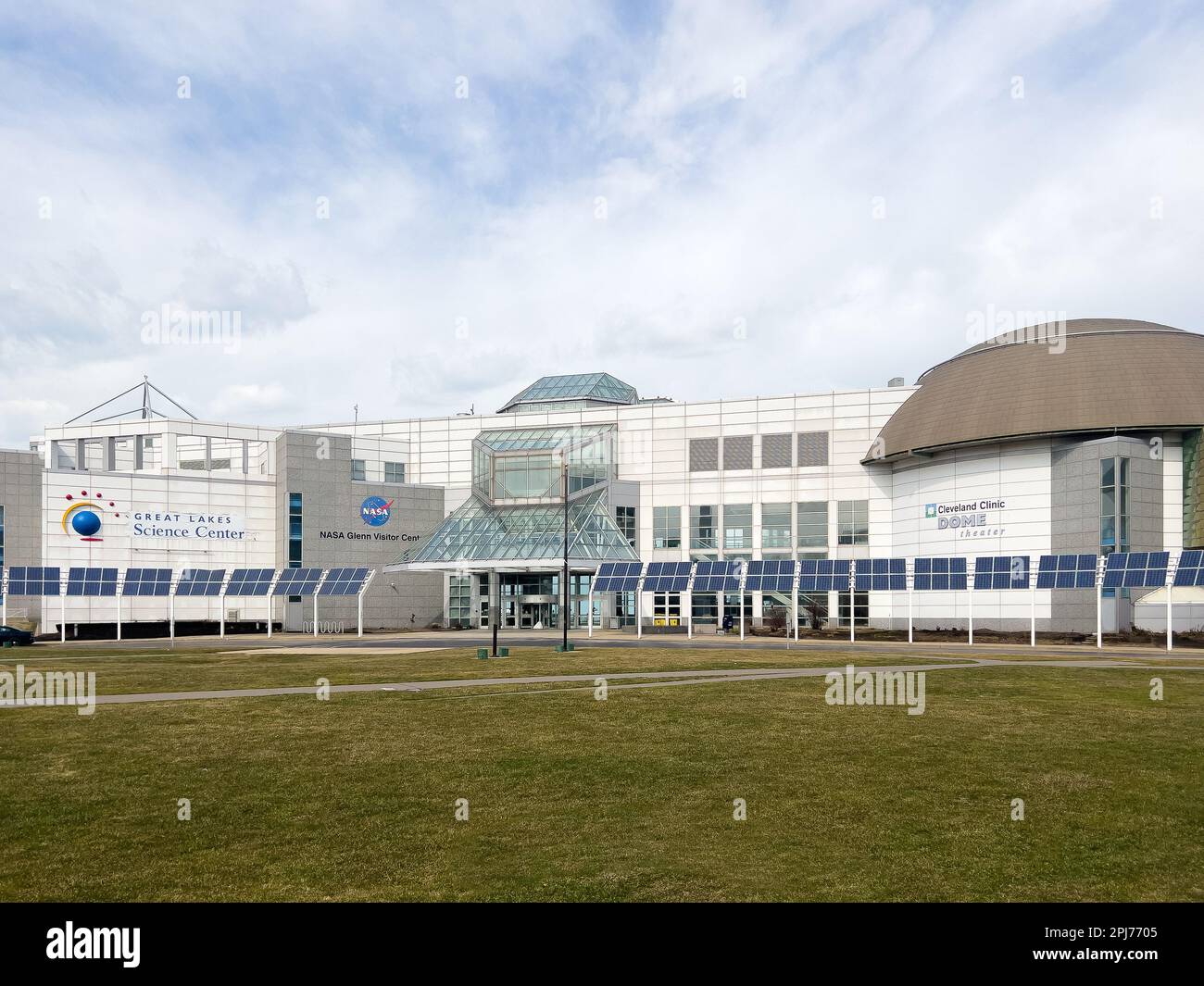 Das Great Lakes Science Center ist ein kinderfreundliches Museum und Bildungszentrum, das die natürliche Umgebung der Großen Seen zeigt. Stockfoto