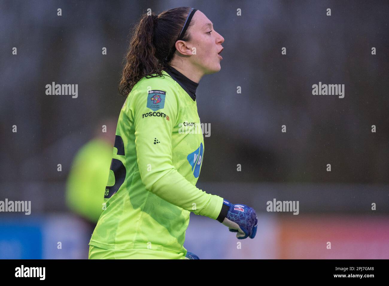 Alkmaar, Niederlande. 31. März 2023. ALKMAAR, NIEDERLANDE - MÄRZ 31: Torhüterin Tess van der Flier von PEC Zwolle während des niederländischen Azerion Womens Eredivisie-Spiels zwischen VV Alkmaar und PEC Zwolle im Sportpark Robonsbosweg am 31. März 2023 in Alkmaar, Niederlande (Foto von Kees Kuijt/Orange Pictures) Guthaben: Orange Pics BV/Alamy Live News Stockfoto