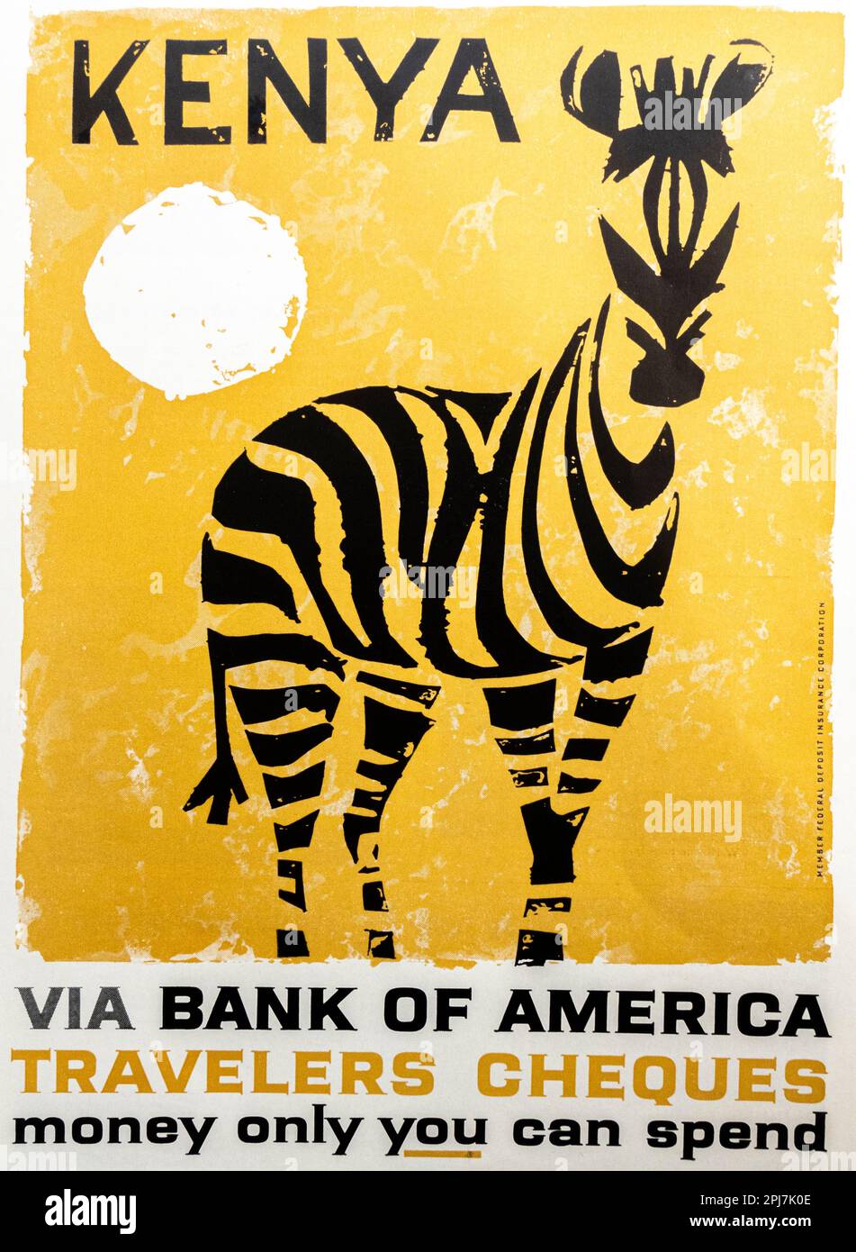 Bank of America Traveller schickt Kenia-Werbung in einer Zeitschrift in NatGeo, Dezember 1959 Stockfoto