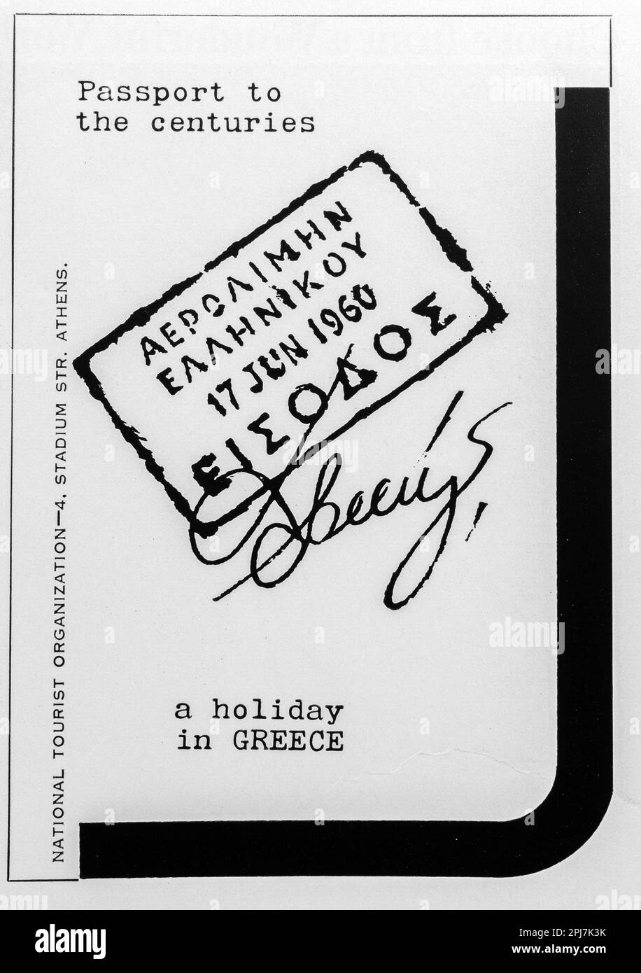Griechischer nationaler Tourismusverband in einer Zeitschrift NatGeo, Dezember 1959 Stockfoto