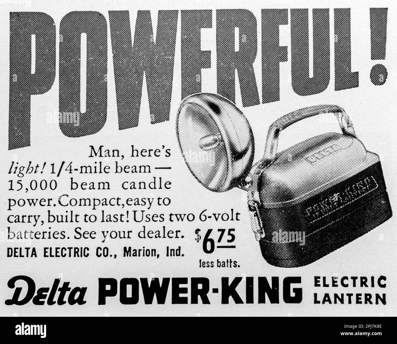 Delta Power-King-Elektrolaterne in einem Magazin in NatGeo, November 1959 Stockfoto
