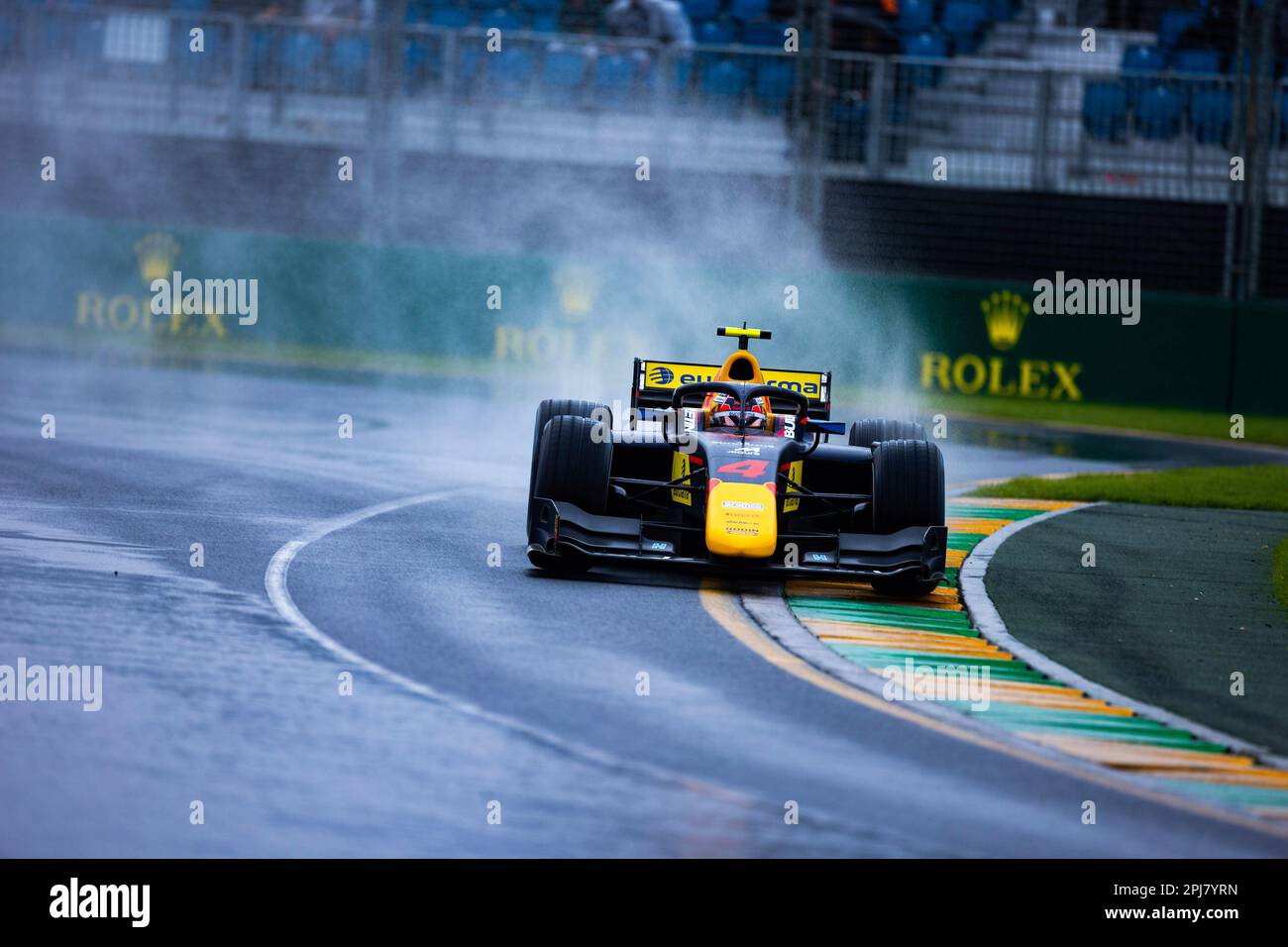 Melbourne, Australien. 31. März 2023. Enzo Fittipaldi aus Brasilien und das Rodin Carlin Team während der Qualifizierung F2 auf der Grand-Prix-Strecke von Albert Park. Kredit: SOPA Images Limited/Alamy Live News Stockfoto