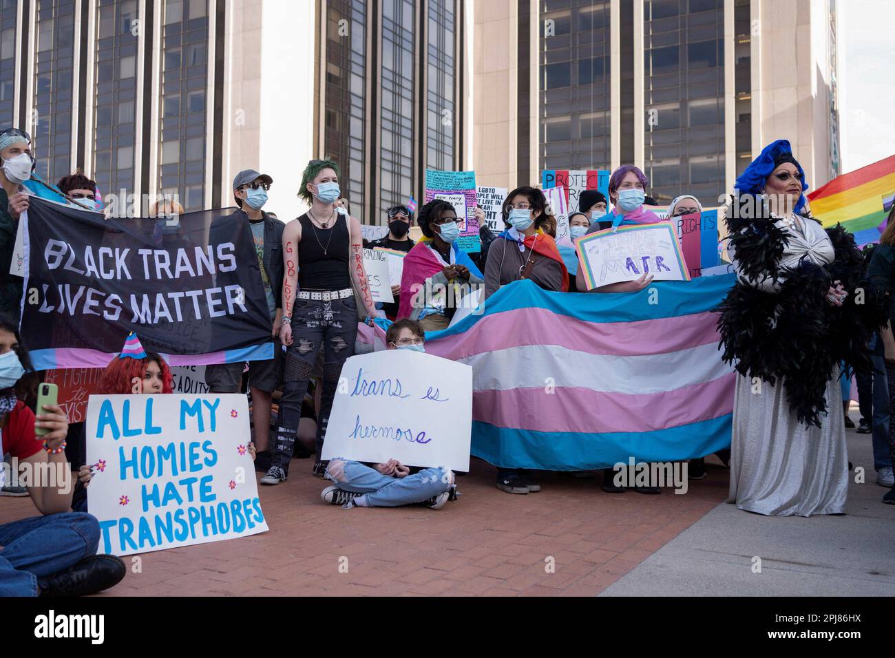 Demonstranten versammeln sich zum Internationalen Transgender Day of