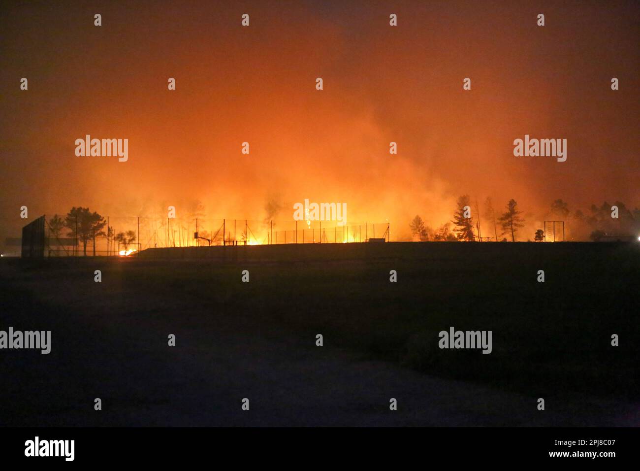 La Belga Baja, Asturien, Spanien. 31. März 2023. La Belga Baja, SPANIEN: Bei mehr als hundert Bränden in Asturien am 31. März 2023, in La Belga Baja, Spanien, greift ein Feuer auf das Land ein. (Kreditbild: © Alberto Brevers/Pacific Press via ZUMA Press Wire) NUR ZUR REDAKTIONELLEN VERWENDUNG! Nicht für den kommerziellen GEBRAUCH! Stockfoto