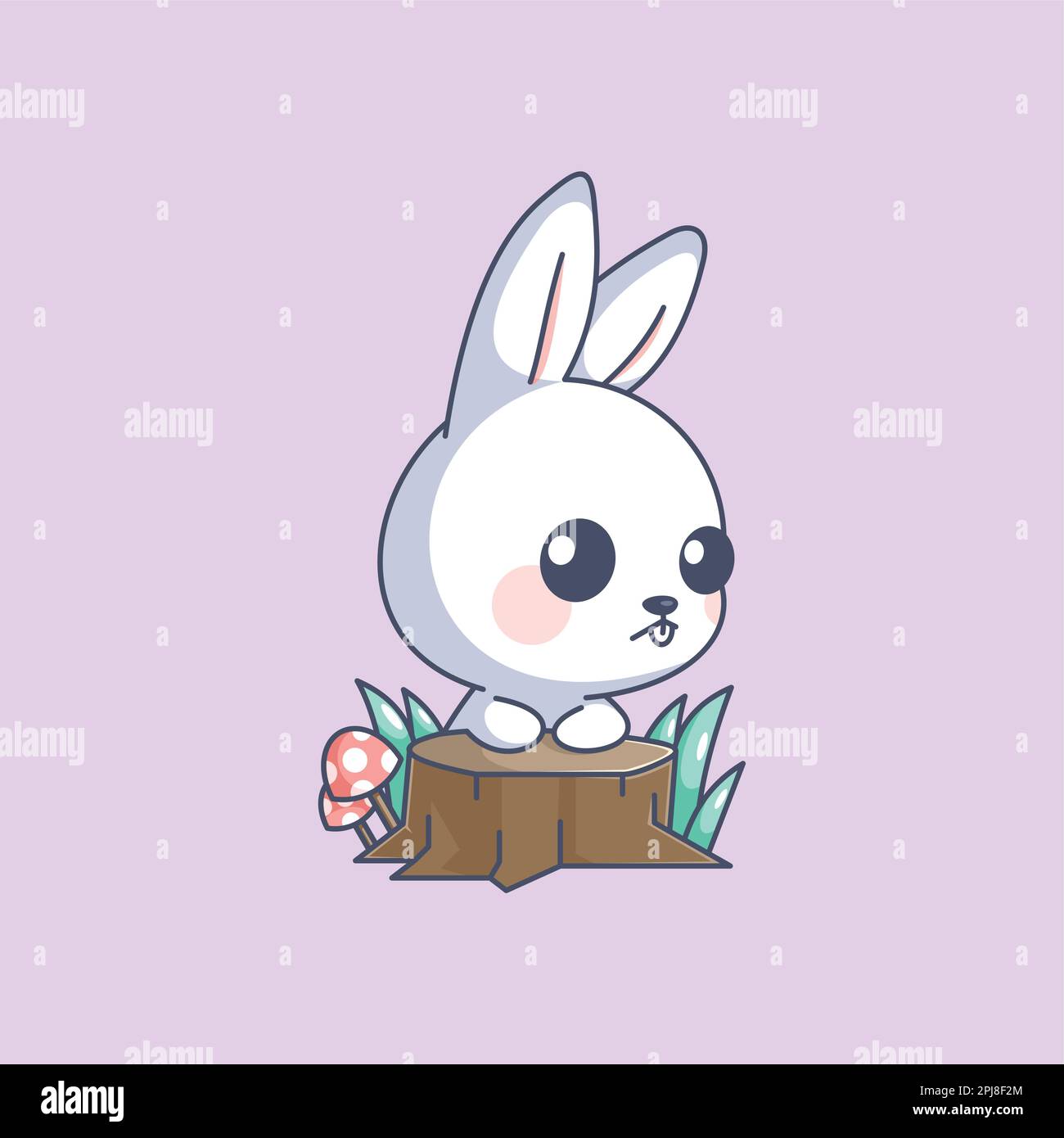 Ein einsames, süßes Häschen ohne Freunde Stock Vektor
